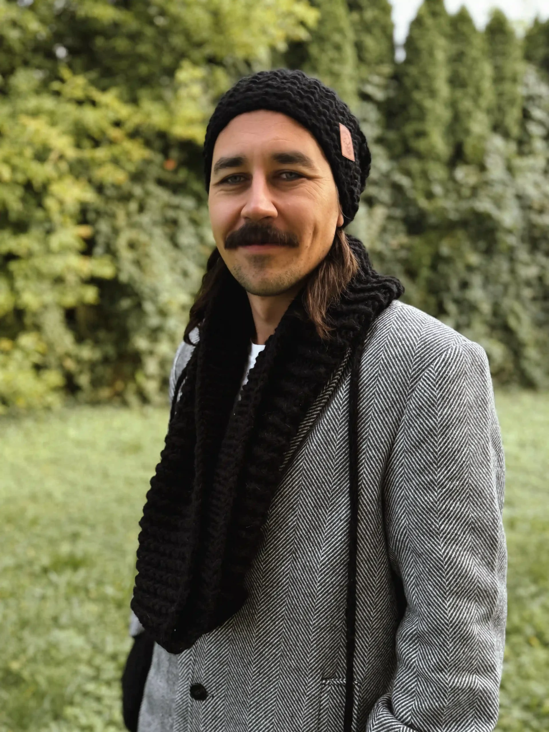 Męska czapka MERINO Neverland "Czarny" + podszewka JEDWAB 55 czapka z welny merino meska scaled 1
