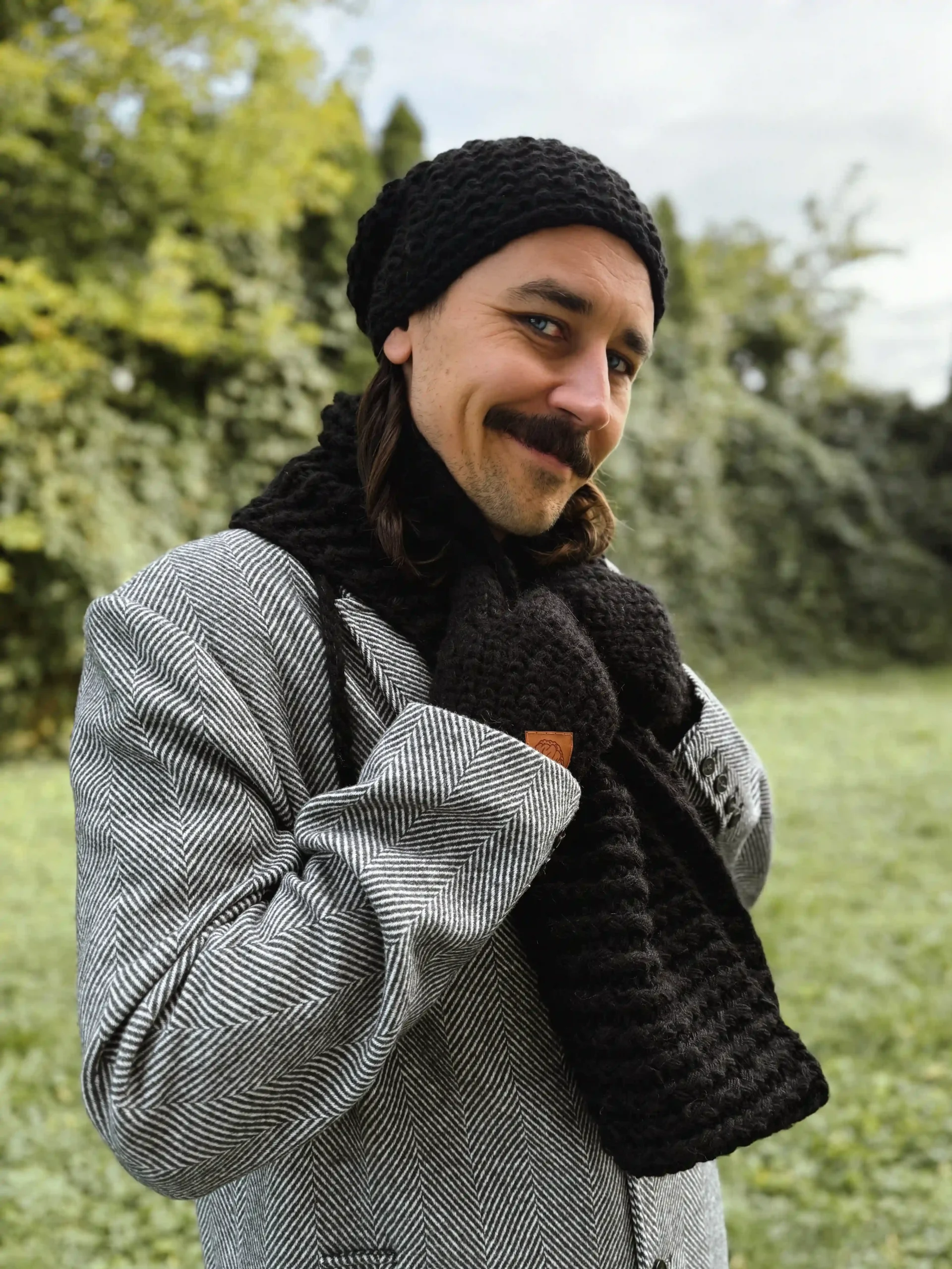 Męska czapka MERINO Neverland "Czarny" + podszewka JEDWAB 54 czapka zimowa merino meska czarba scaled 1