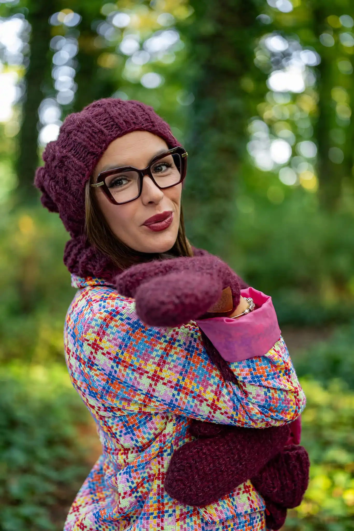 Czapka MERINO Smile "Bordo"+ podszewka JEDWAB 37 czapka zimowa z jedwabiem 1