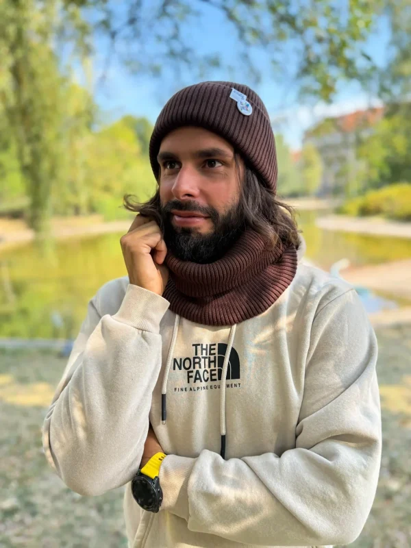 Męski bawełniany komin "Brąz" 9 czapke beanie bawelna scaled 1