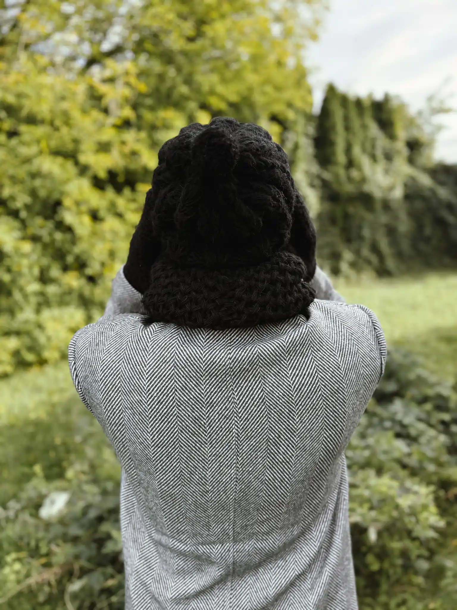 Męska czapka MERINO Smile "Czarny" + podszewka JEDWAB 35 czarna beanie merino