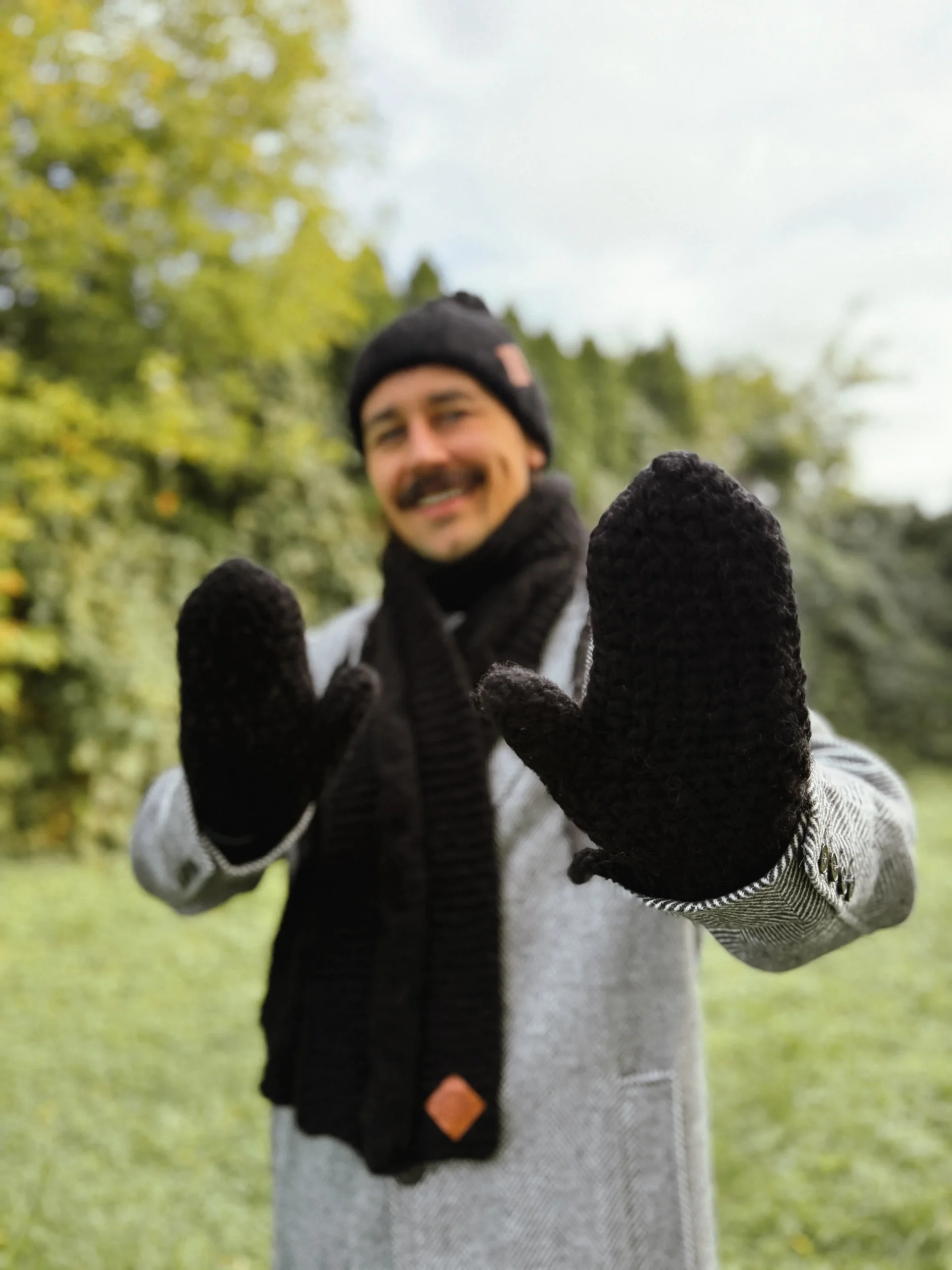 Męskie rękawiczki MERINO "Czarny" 160 czarne meskie rekawiczki merino scaled 1