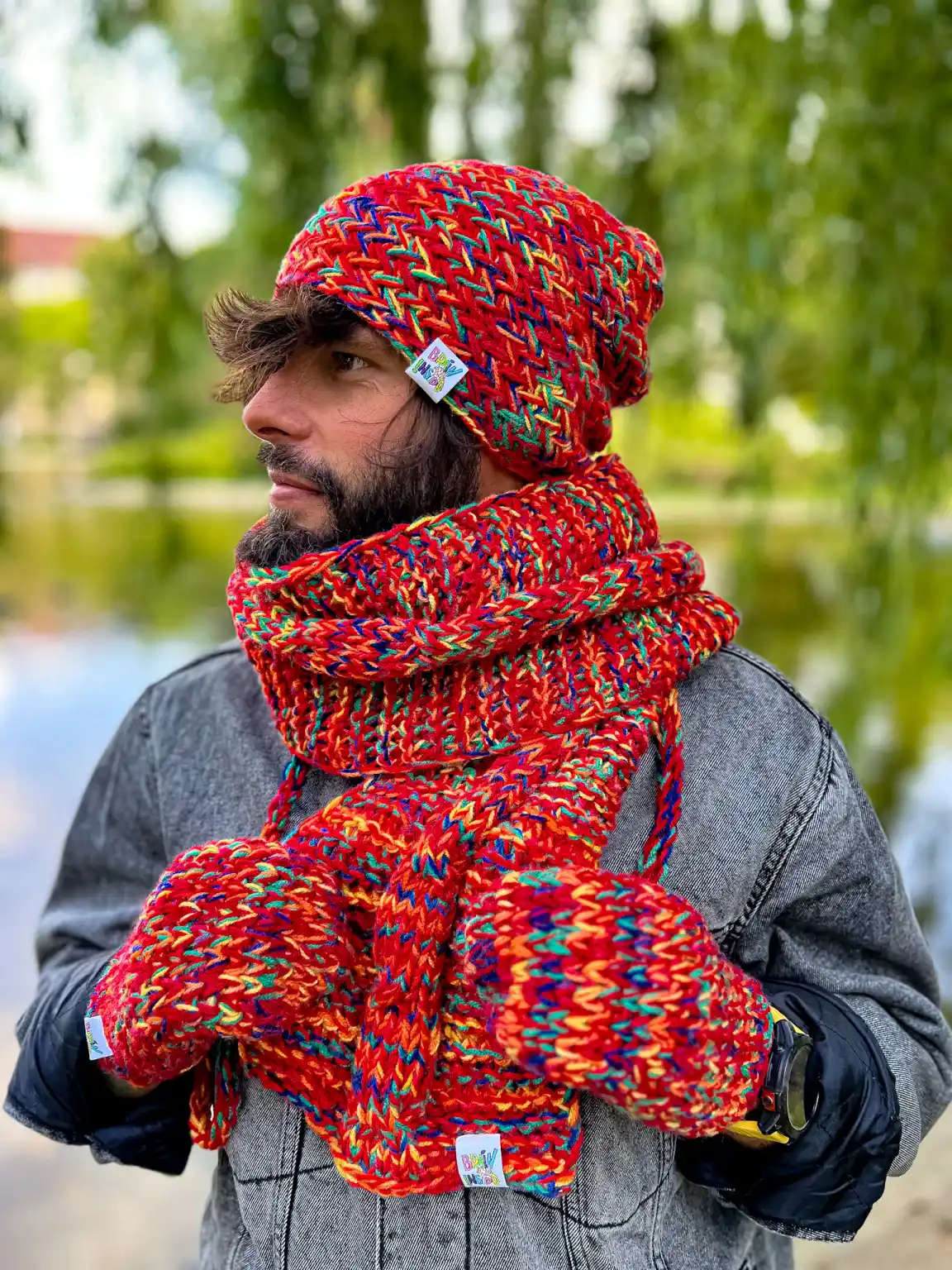 Męska czapka MERINO 50% EXPLORER ,,Czerwienie" 229 czerwona meska czapka