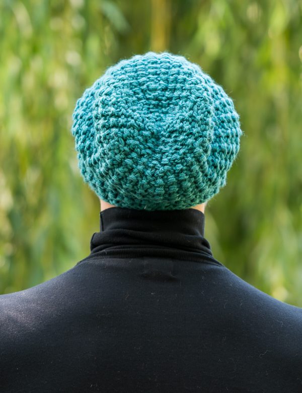 Męska czapka zimowa slouchy NEVERLAND "Leśny zielony" 6 dziergana czapka z wloczki