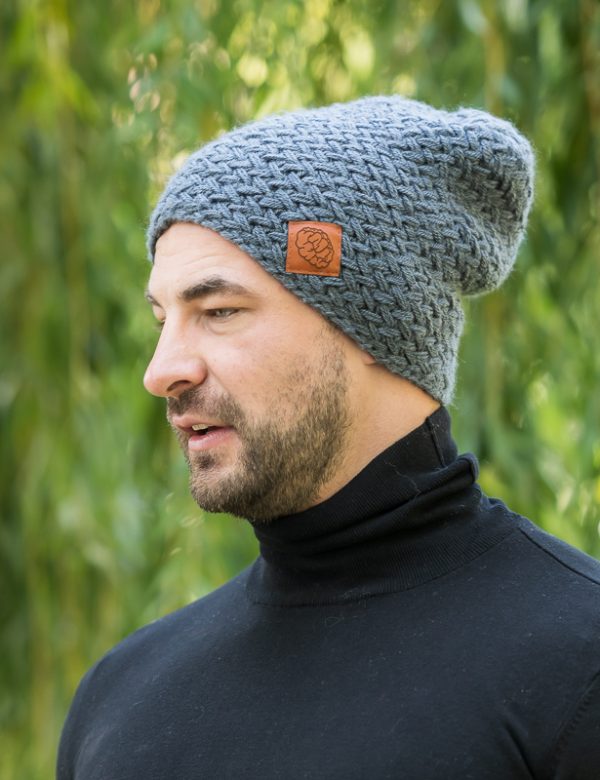 Czapka bez polaru EXPLORER ,,Ciemny szary" 5 elegancka zimowa czapka meska