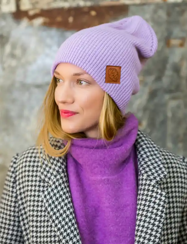 Czapka long logo ekoskórka "Jasny fiolet" 168 glowne 3 3