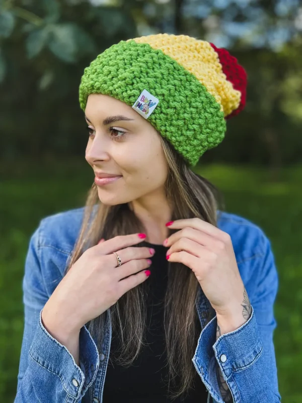 Czapka zimowa slouchy NEVERLAND "Reggae" 10 kolorowa czapka oversize reggae