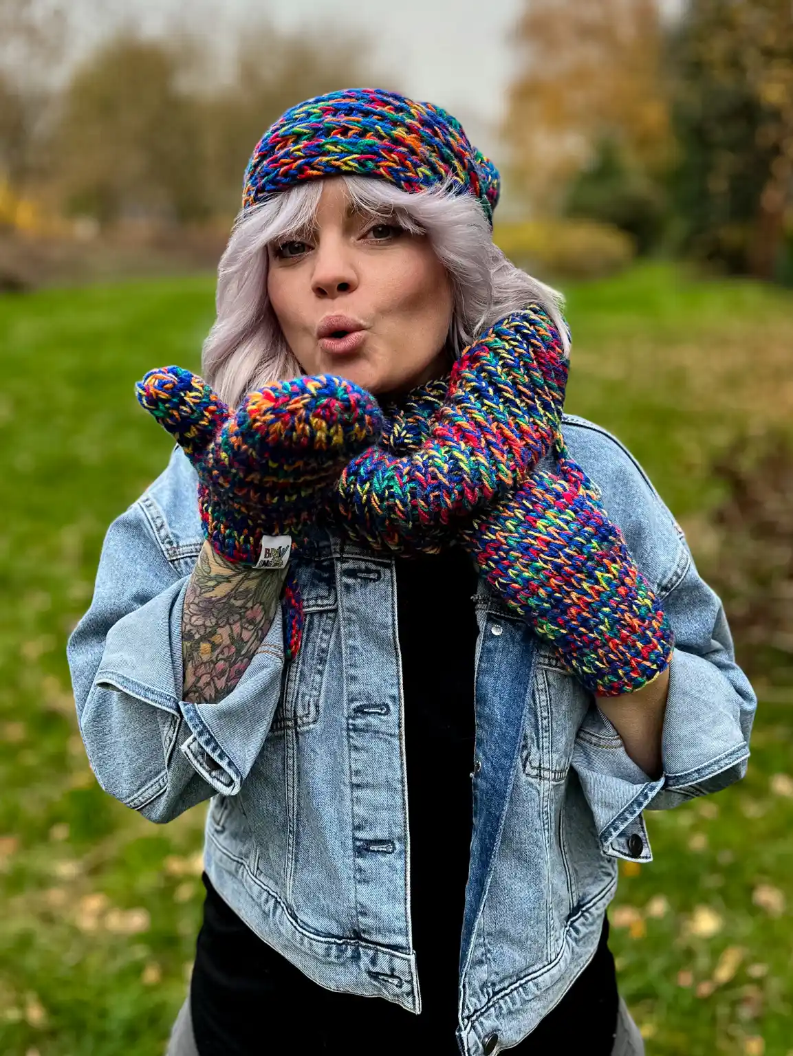 Komin ręcznie robiony "Pokojowe granaty" 59 kolorowy komin handmade