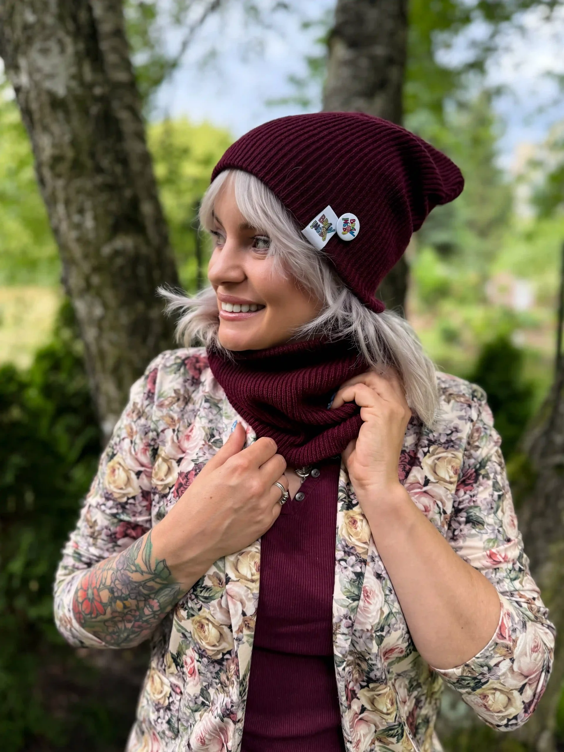 Zimowy BUFF "Bordo" 80 komin bordo scaled 1
