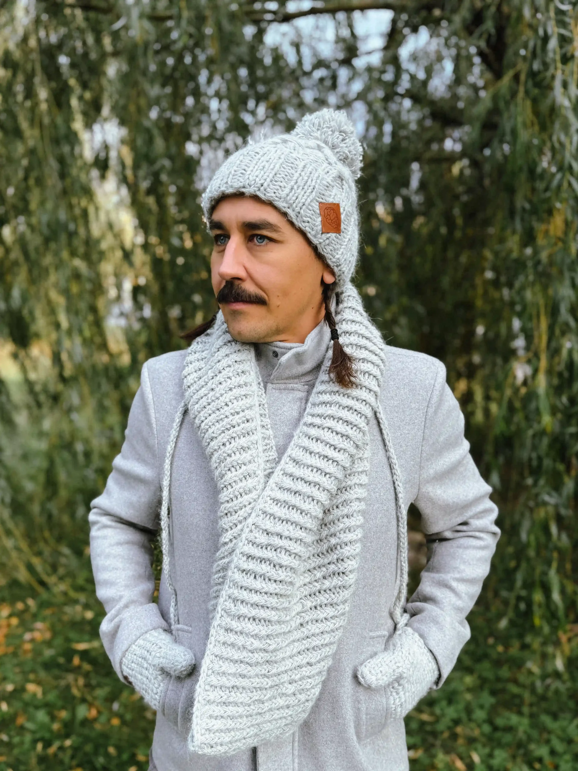 Męski komin MERINO "Wybielony szary" 44 komin merino 1 scaled 1