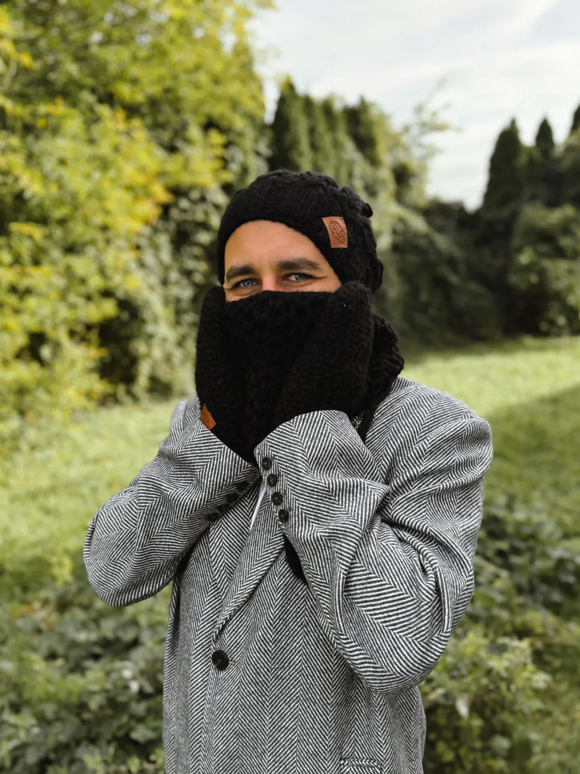 Męski mały komin MERINO "Czarny" 25 komin merino czarny scaled 1