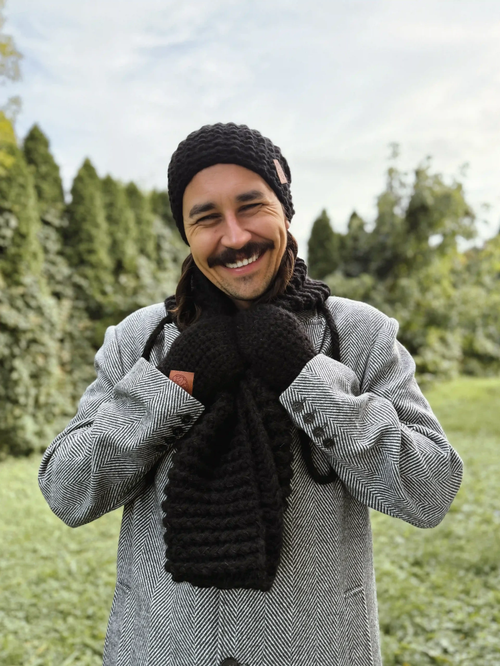 Męski komin MERINO "Czarny" 35 komin meski merino czarny scaled 1