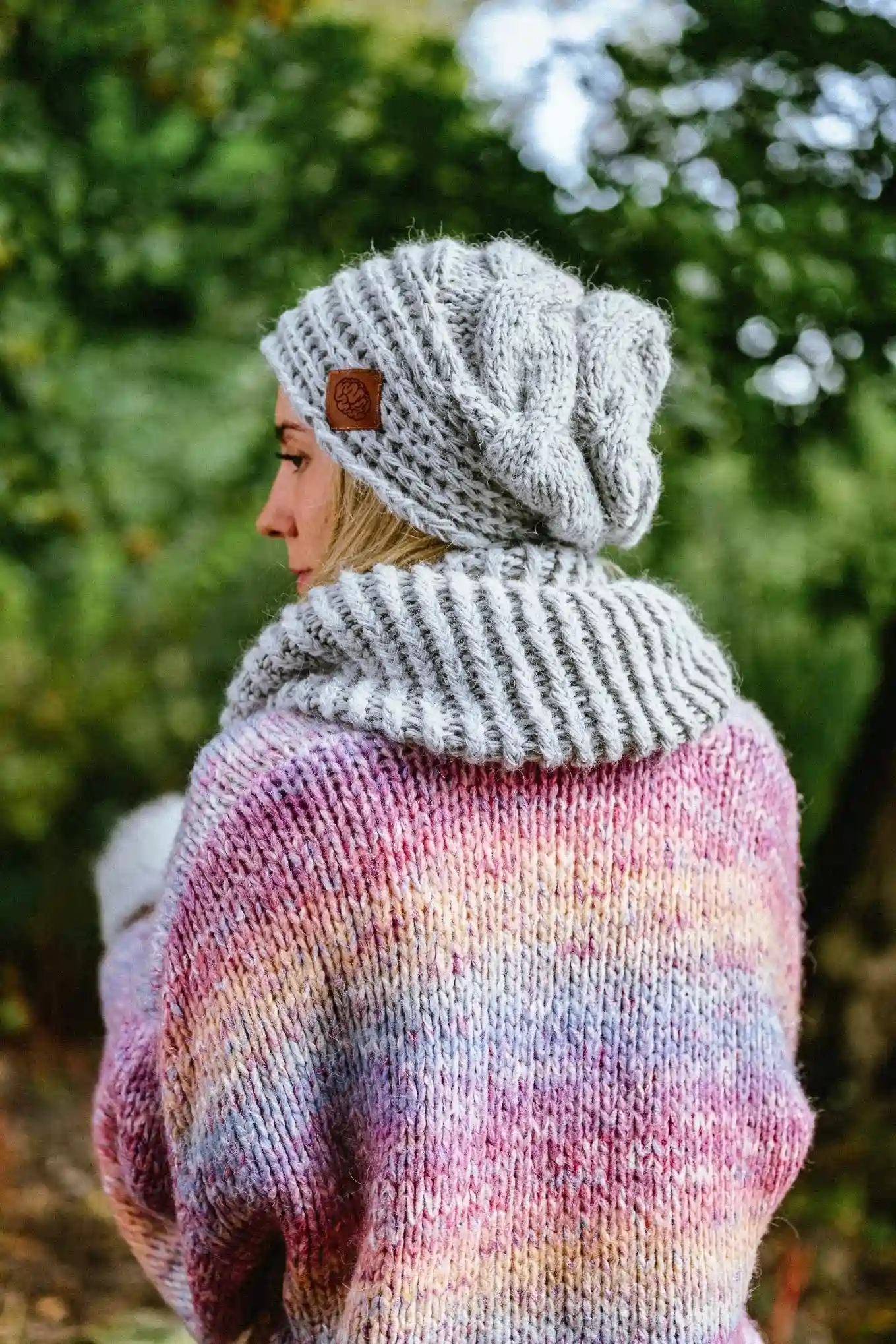 Czapka MERINO This is it "Wybielony szary" 68 komin z merino szary