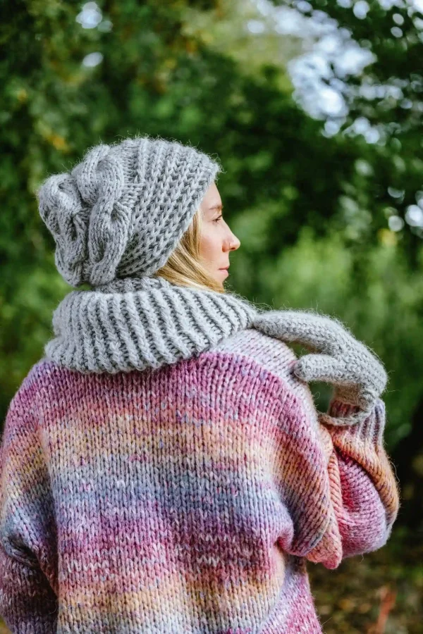 Czapka MERINO This is it "Wybielony szary" 10 komin z welny merino 1