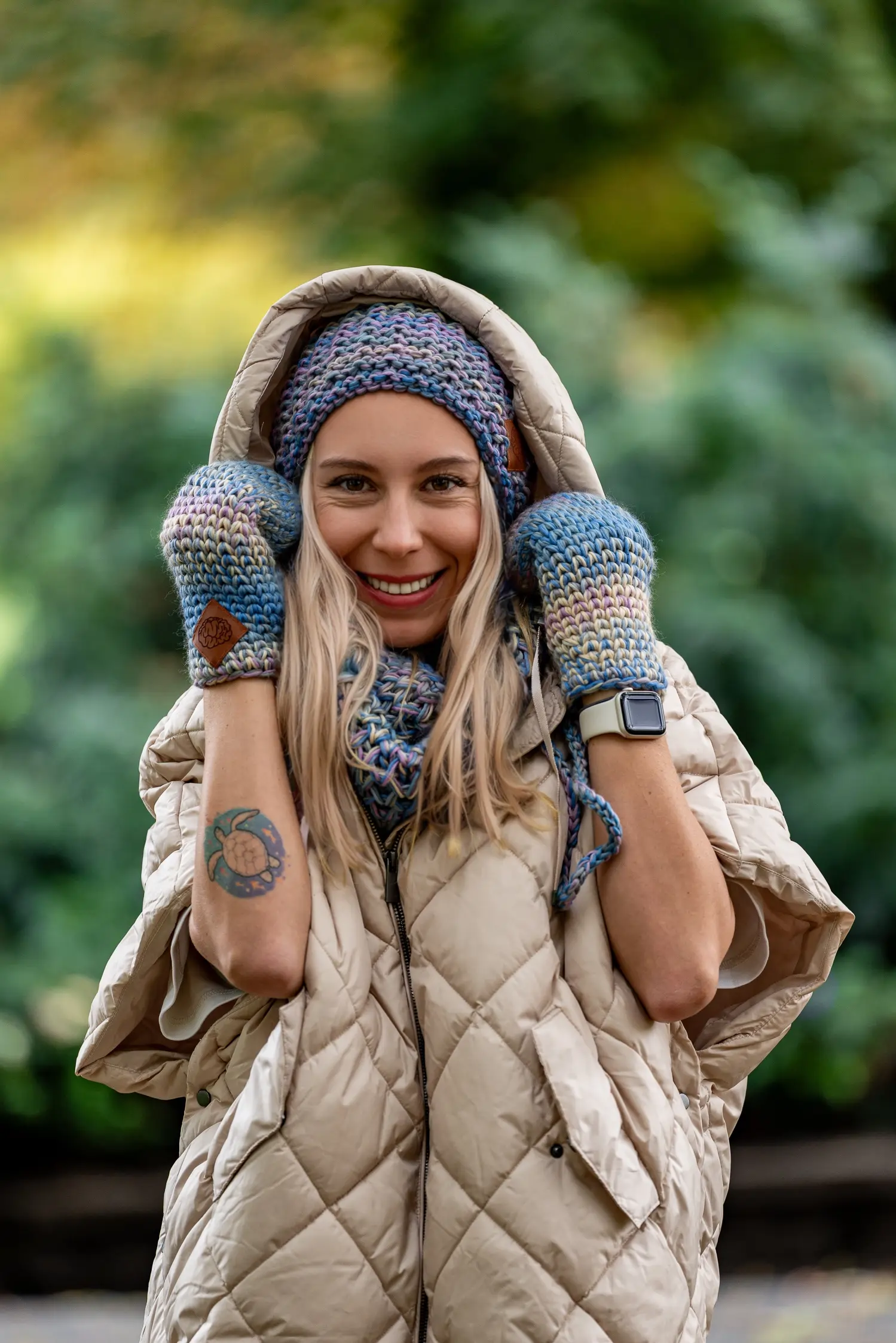 Rękawiczki MERINO 100% "Pastele" 120 komplet czapka szalik rekawiczki merino