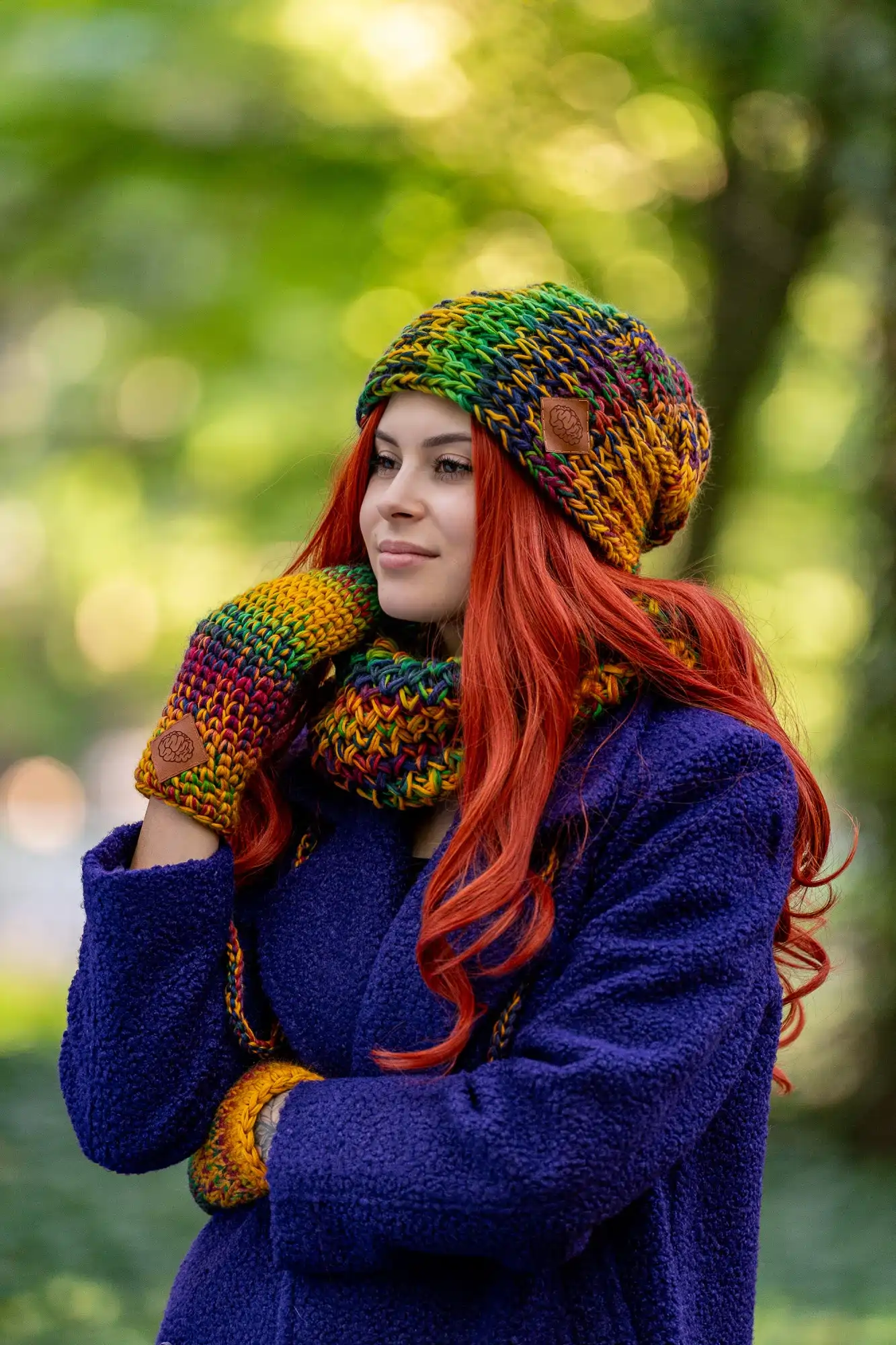 luzna czapka merino kolorowa