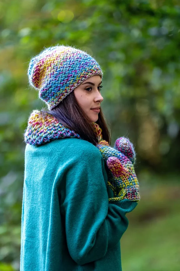 Czapka MERINO 100% Explorer "Cukierki" 9 luzna kolorwa czapka merino
