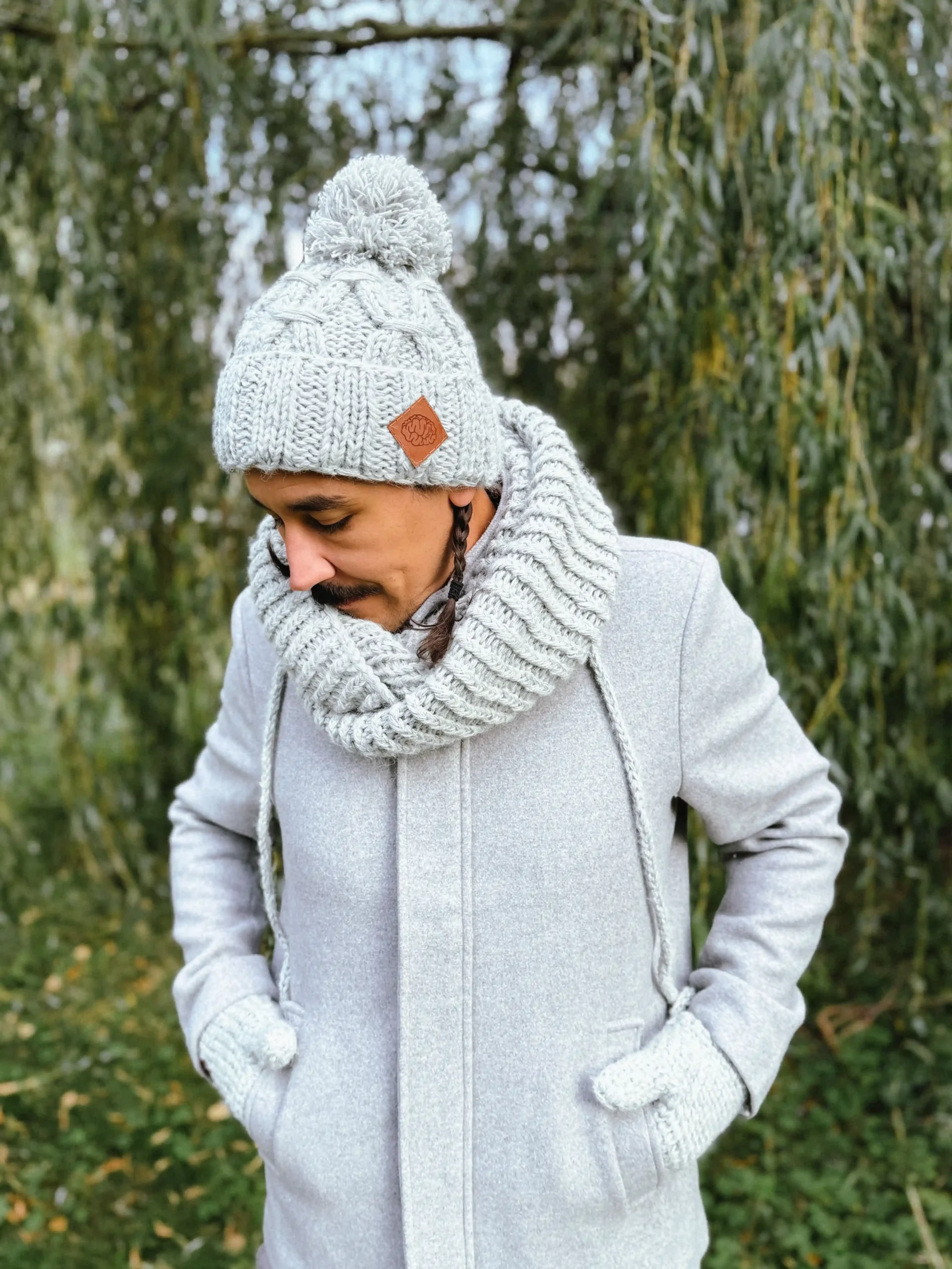 Męski komin MERINO "Wybielony szary" 43 merino komin scaled 1