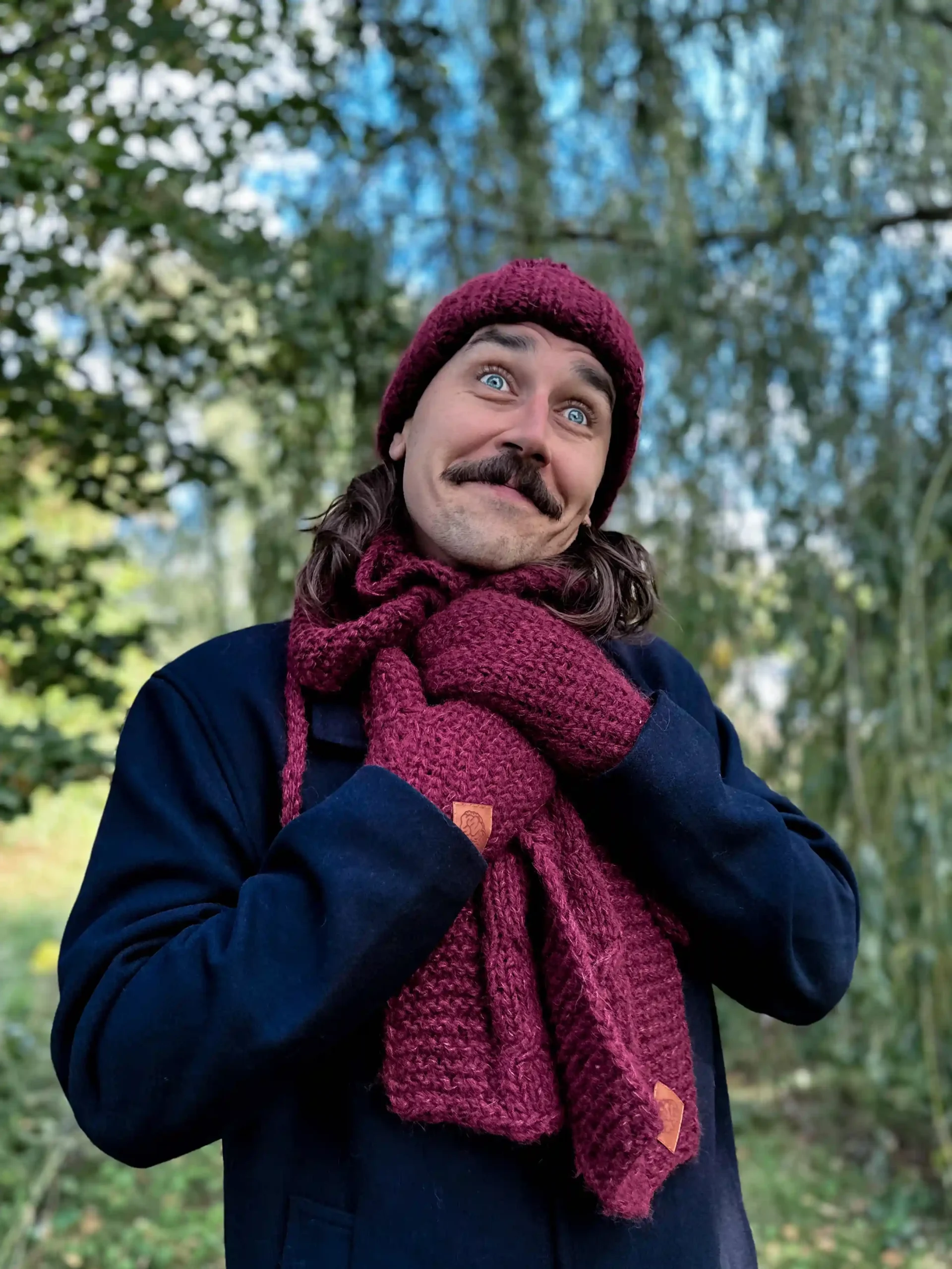 Męskie rękawiczki MERINO "Bordo" 120 merino rekawiczki meskie scaled 1
