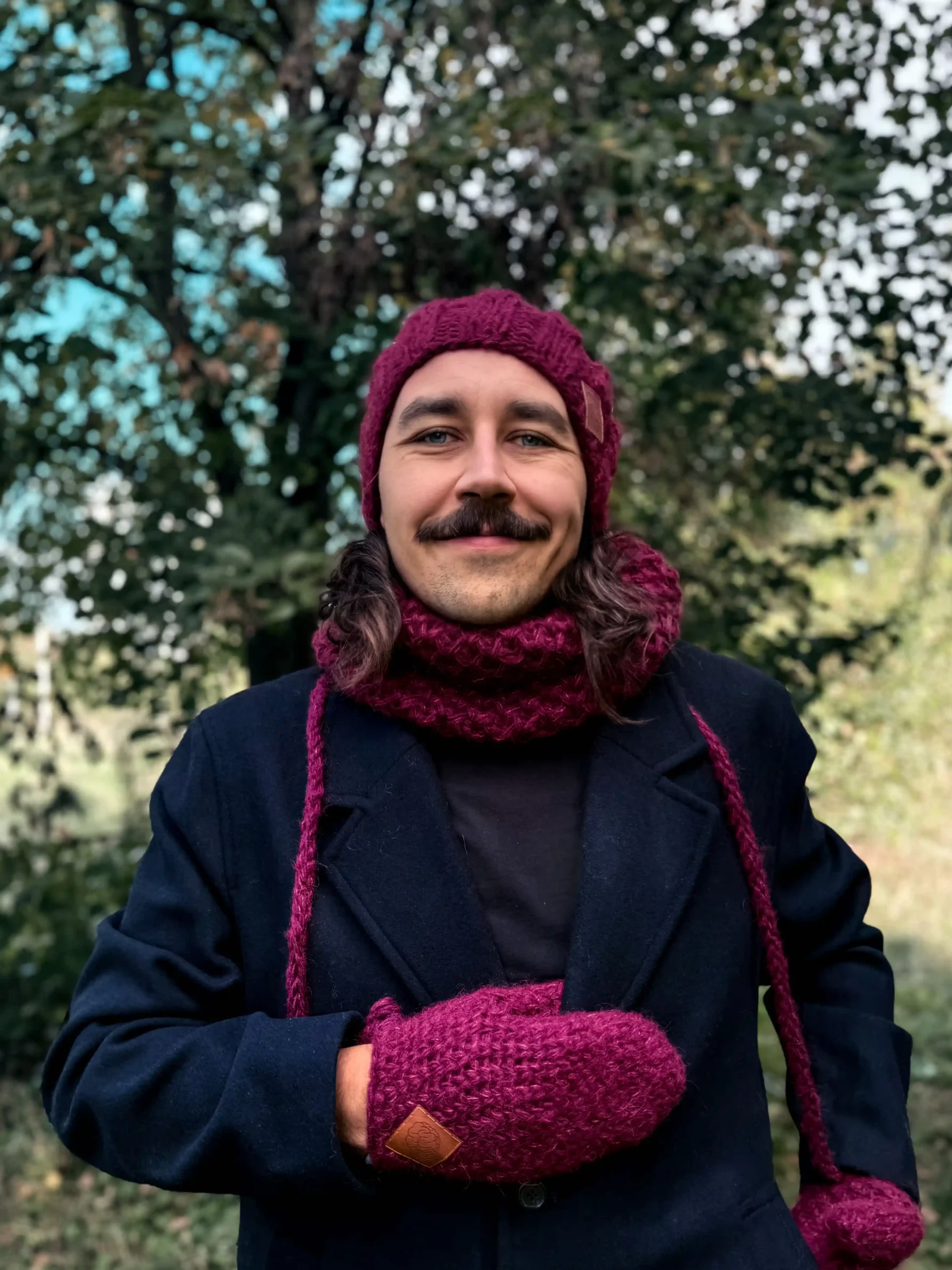 Męska czapka MERINO Smile "Bordo" + podszewka JEDWAB 9 meska beanie merino scaled 1