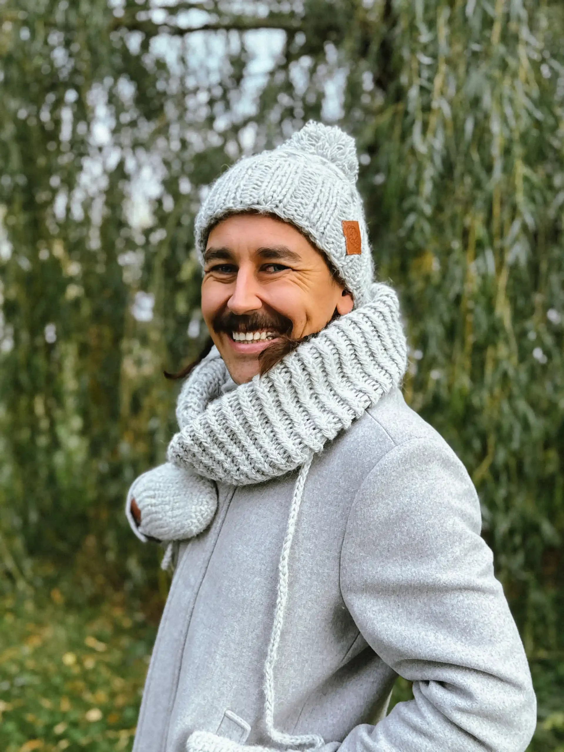 Męska czapka MERINO Euforia "Wybielony szary" 158 meska beanie scaled 2