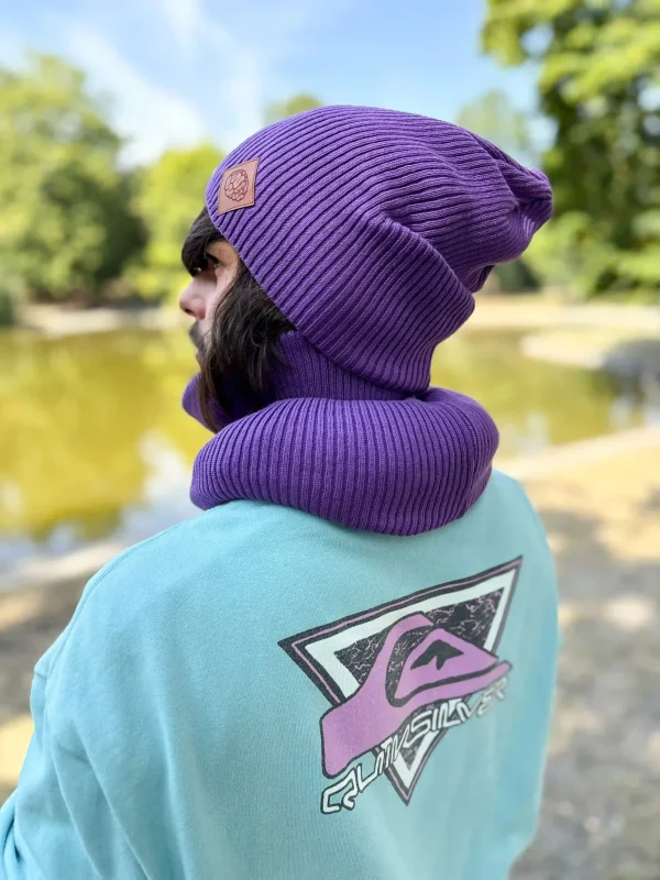 Męska bawełniana czapka jesienna logo ekoskórka "Fiolet" 11 meska czapka bawelniana scaled 1