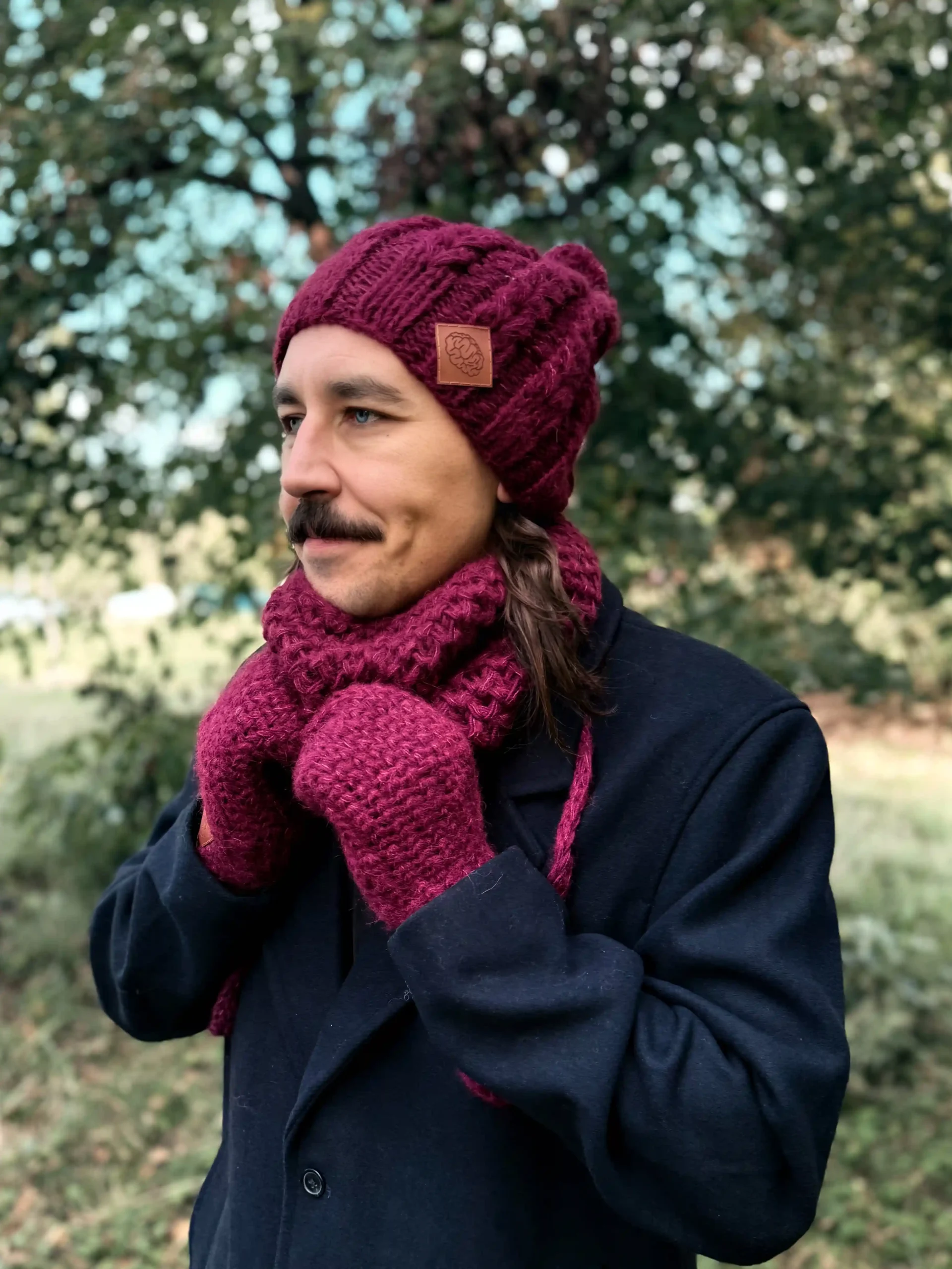 Męska czapka MERINO Smile "Bordo" + podszewka JEDWAB 7 meska czapka merino 1 scaled 1