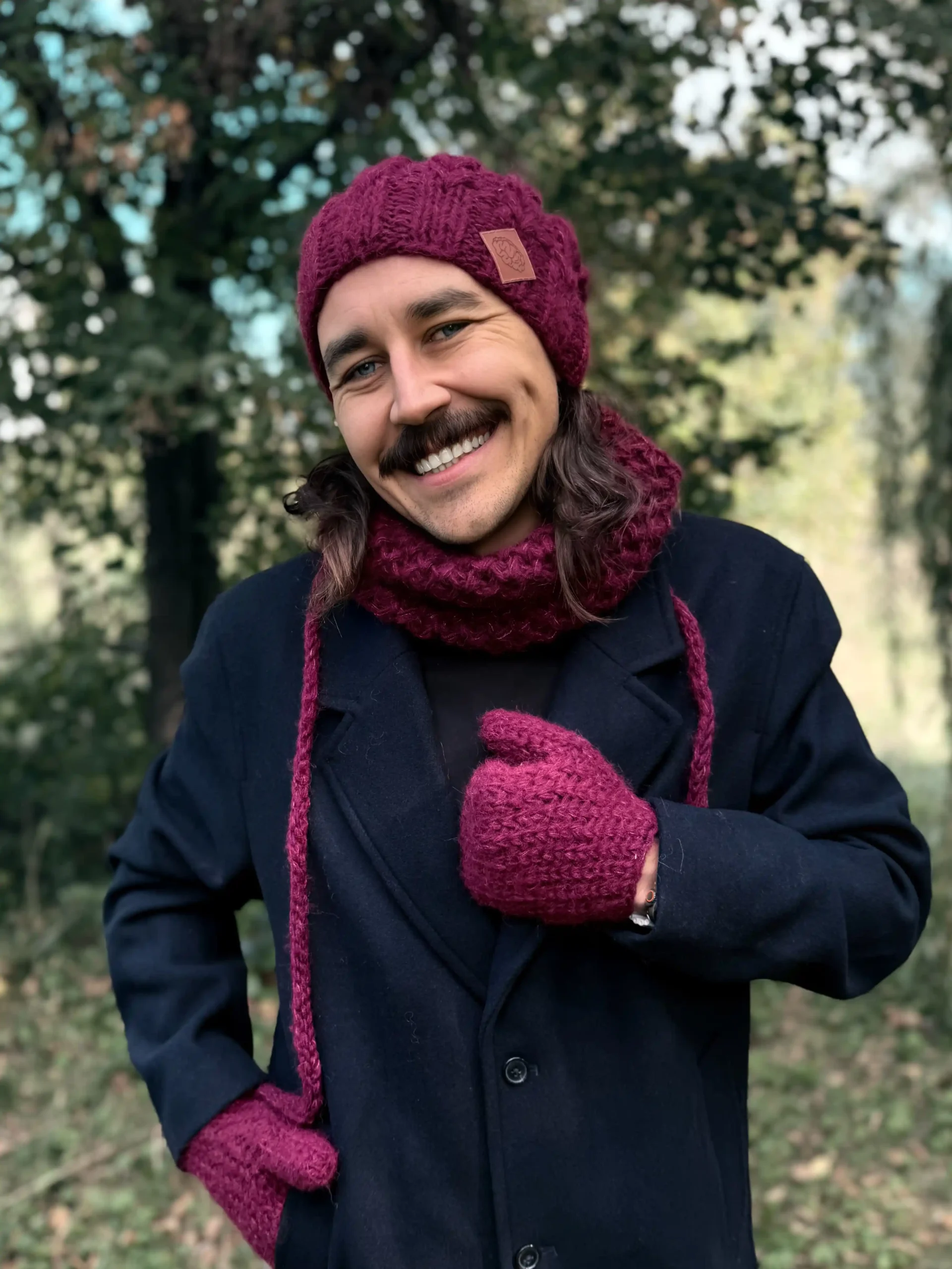 Męska czapka MERINO Smile "Bordo" + podszewka JEDWAB 8 meska czapka merino bordo 1 scaled 1