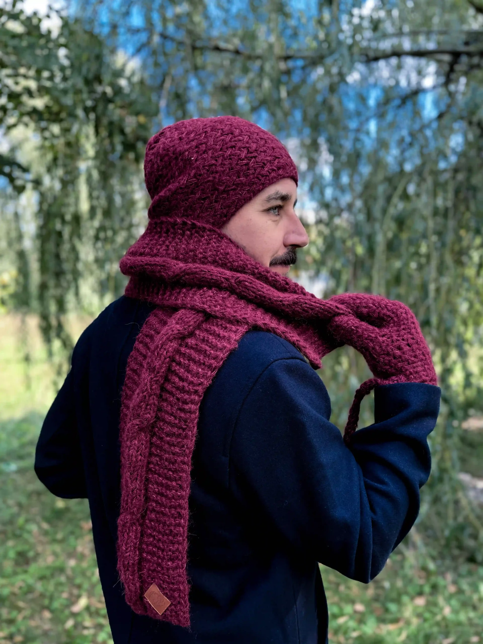 Męska czapka MERINO Explorer "Bordo" 38 meska czapka merino bordo scaled 1