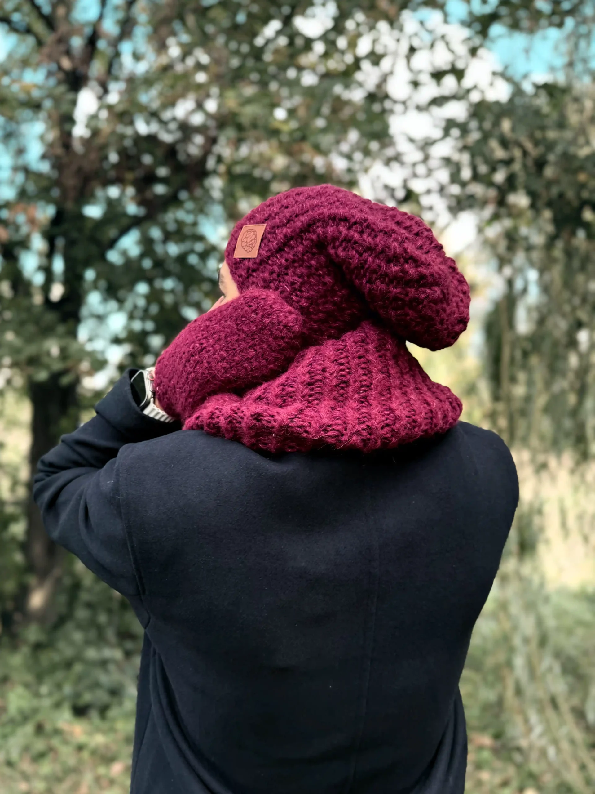 Męska czapka MERINO Neverland "Bordo" + podszewka JEDWAB 47 meska czapka zimowa bordo scaled 1