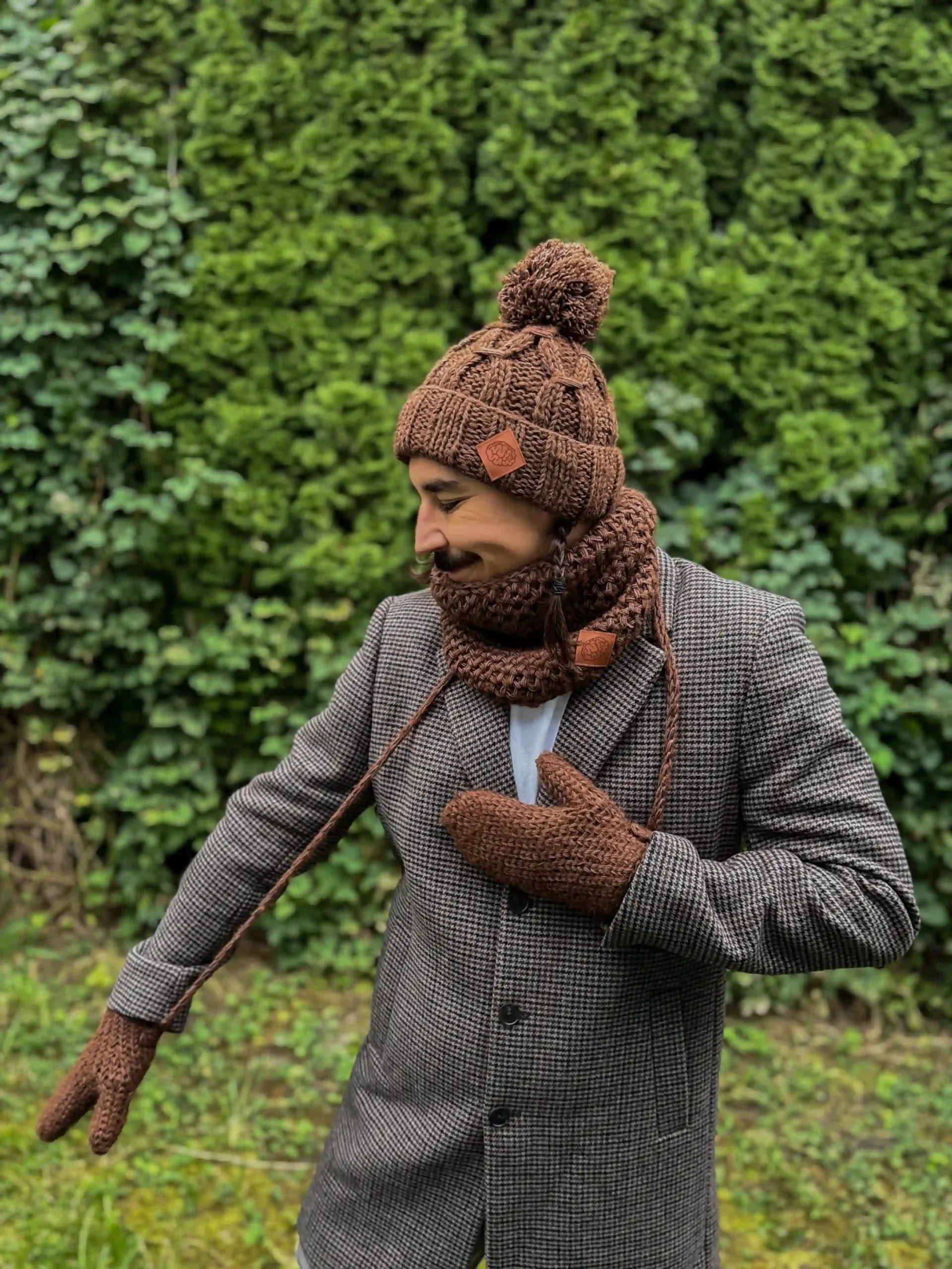 Męski mały komin MERINO "Brąz" 53 meski komin merino brazowy scaled 1