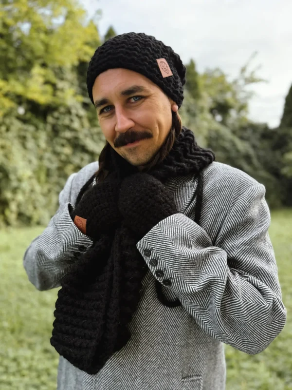 Męski komin MERINO "Czarny" 10 meski komin merino czarny scaled 1