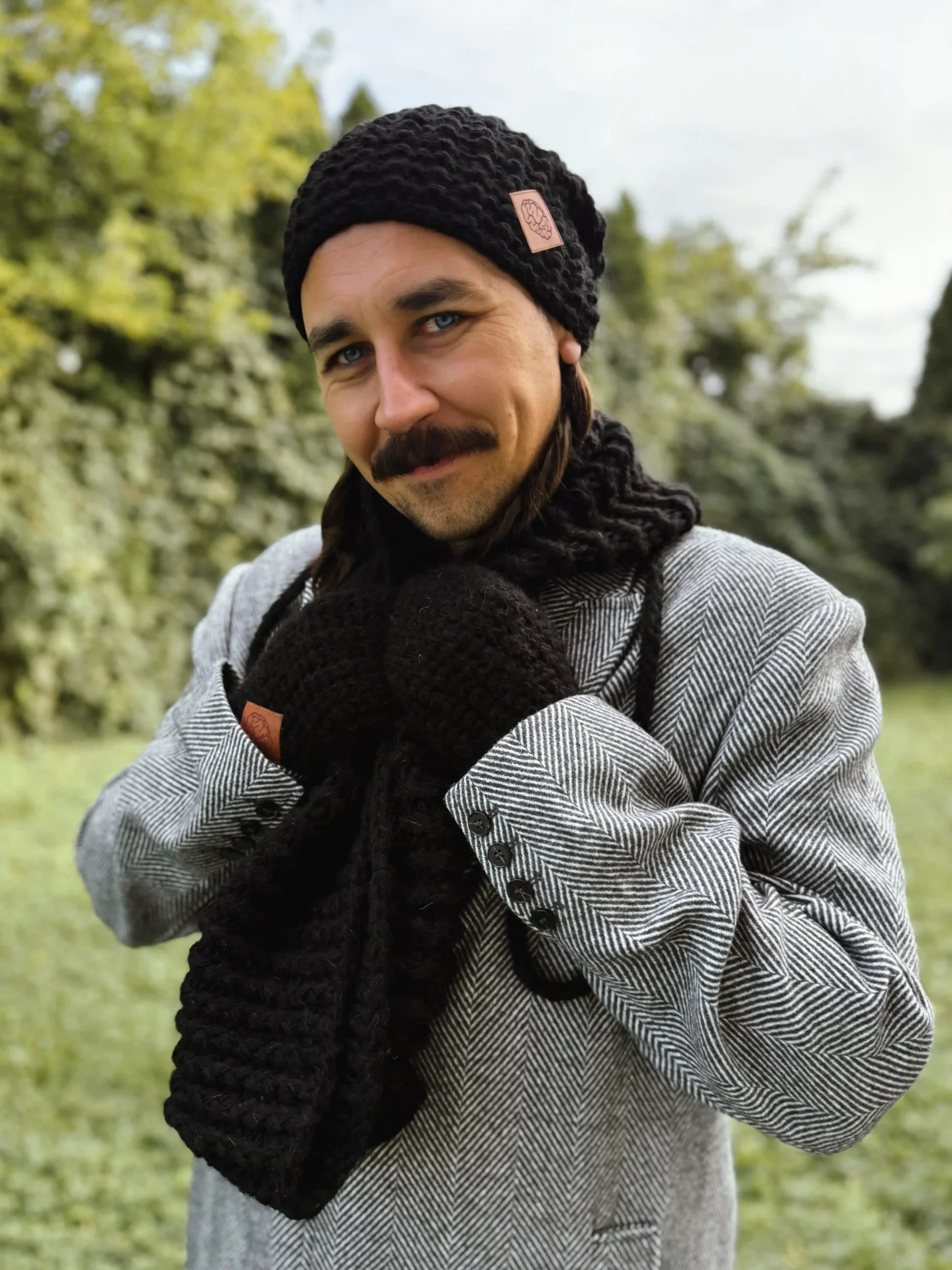 Męski komin MERINO "Czarny" 33 meski komin merino czarny scaled 1