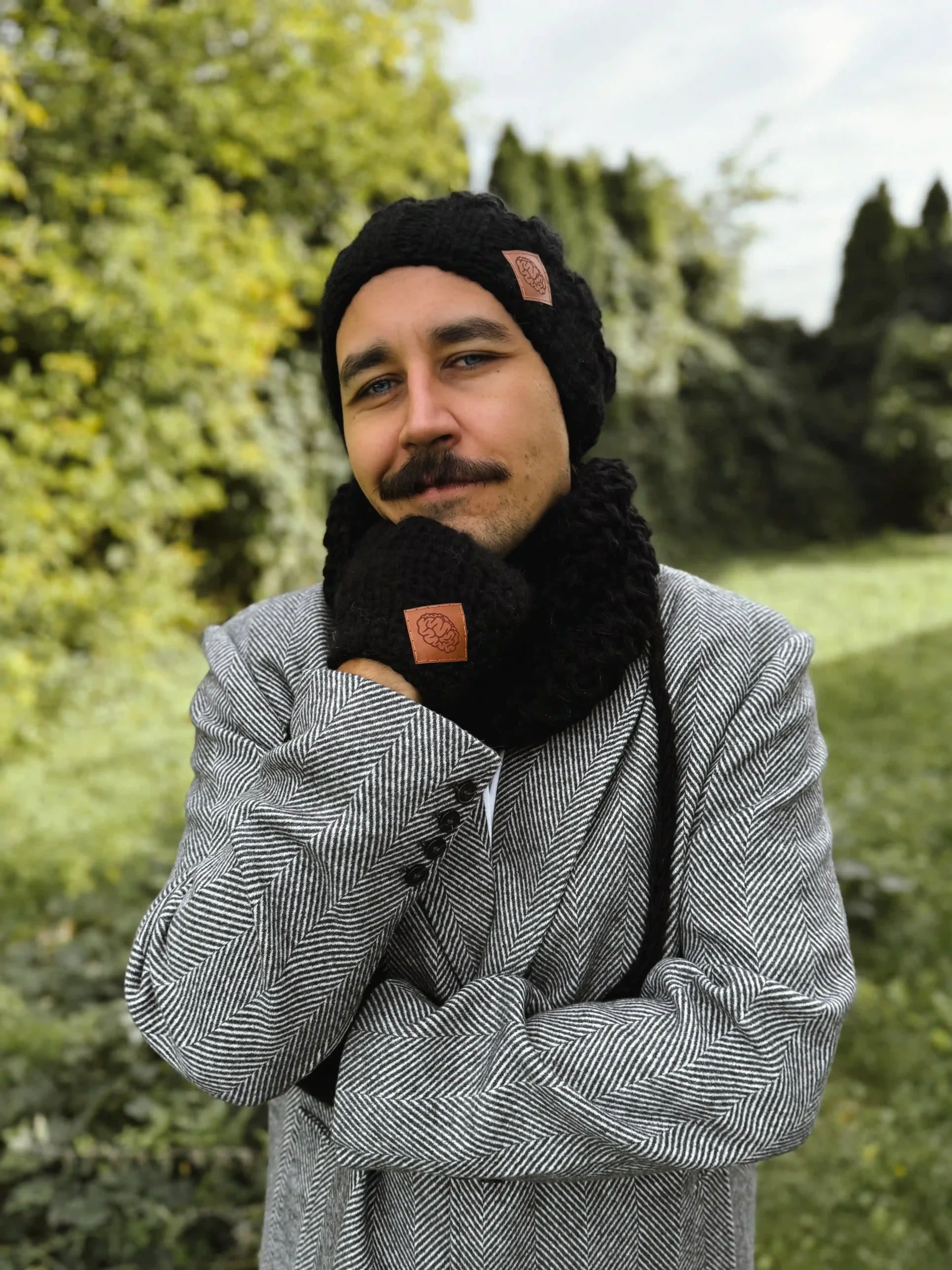 Męski mały komin MERINO "Czarny" 26 meski komin merino scaled 1