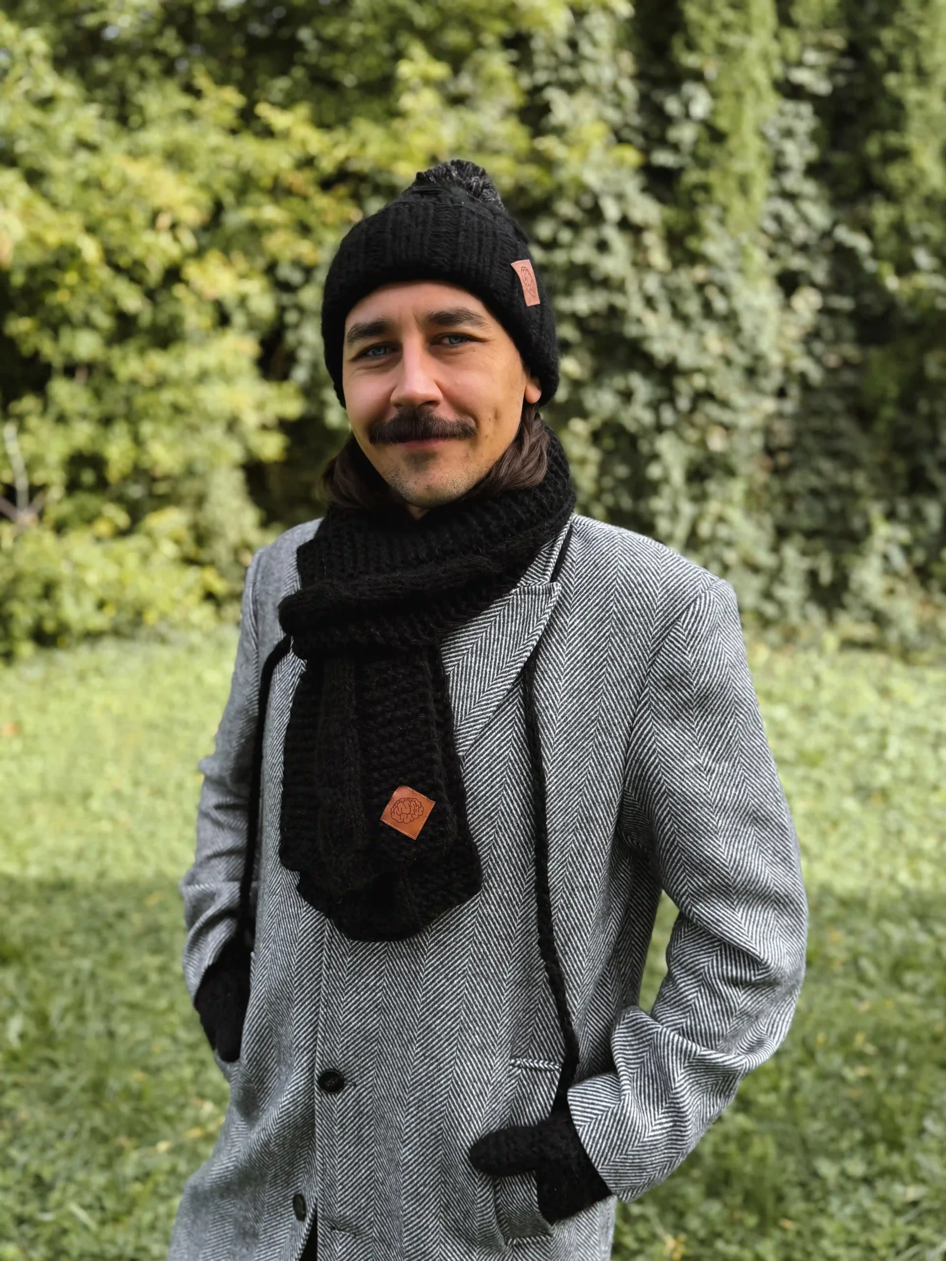 Męski szal MERINO "Czarny szalik" 40 meski szal merino scaled 1