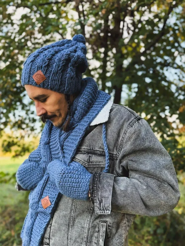 meski szalik handmade merino niebieski scaled 1