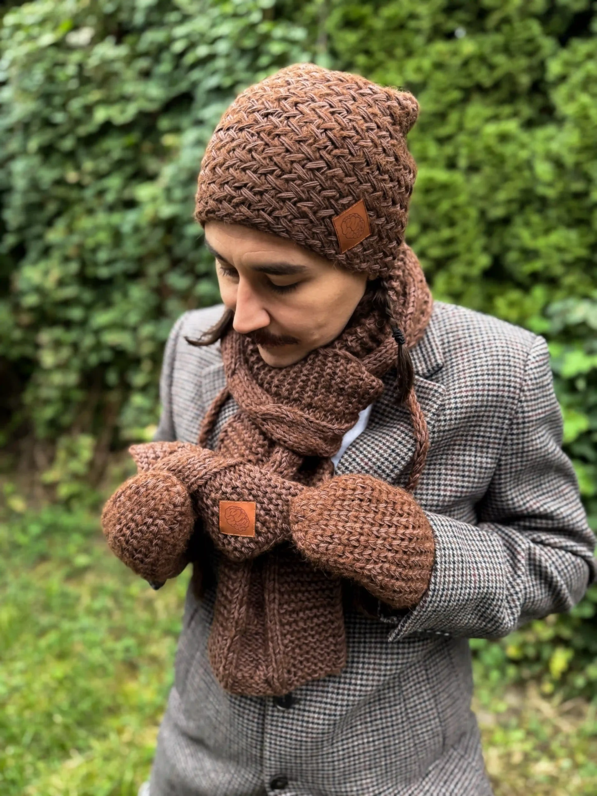 Męski szal MERINO "Brąz szalik" 79 meski szalik merino scaled 1