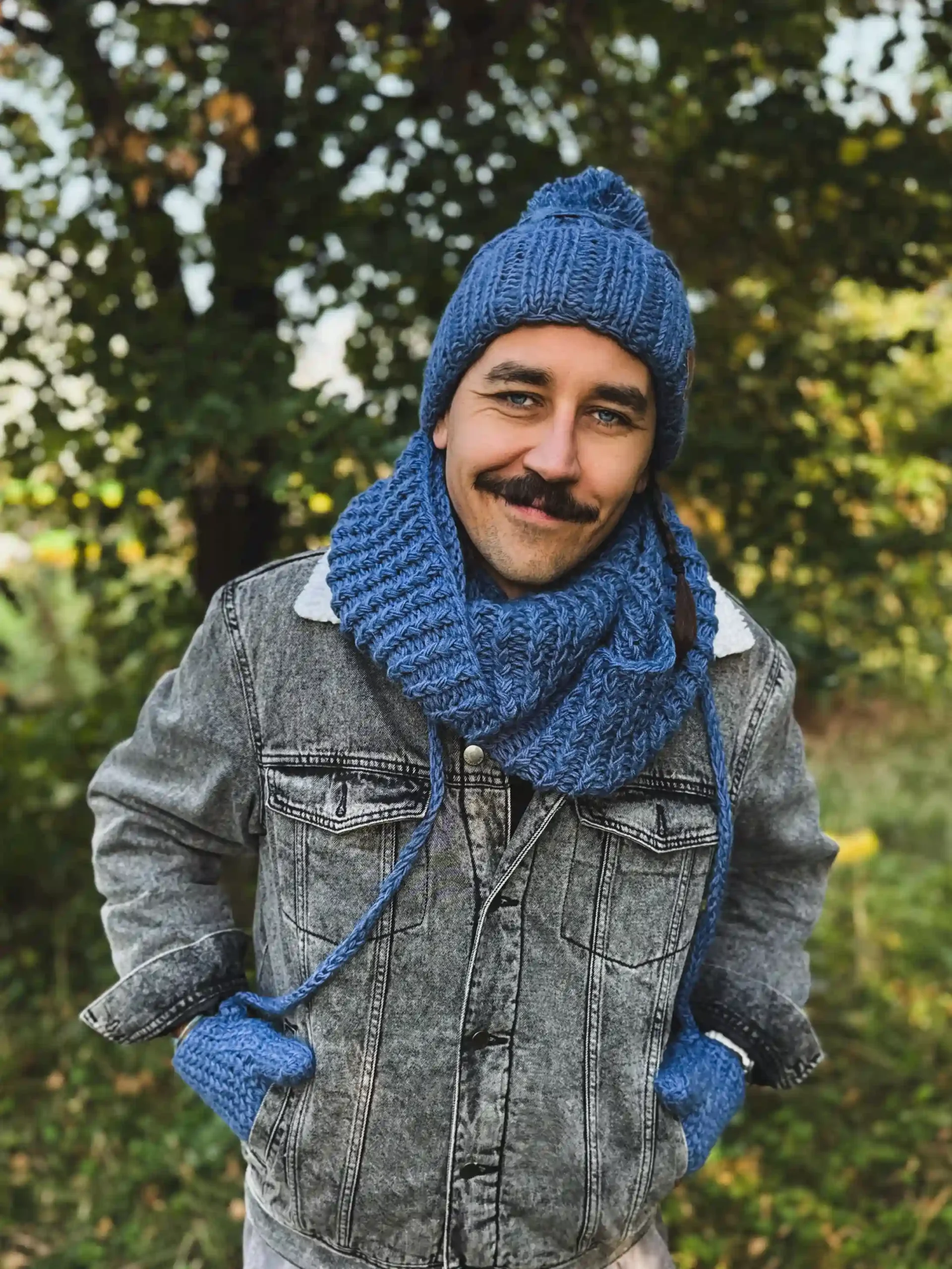 Męskie rękawiczki MERINO "Ciemny niebieski" 151 meskie merino rekawiczki niebieskie scaled 1
