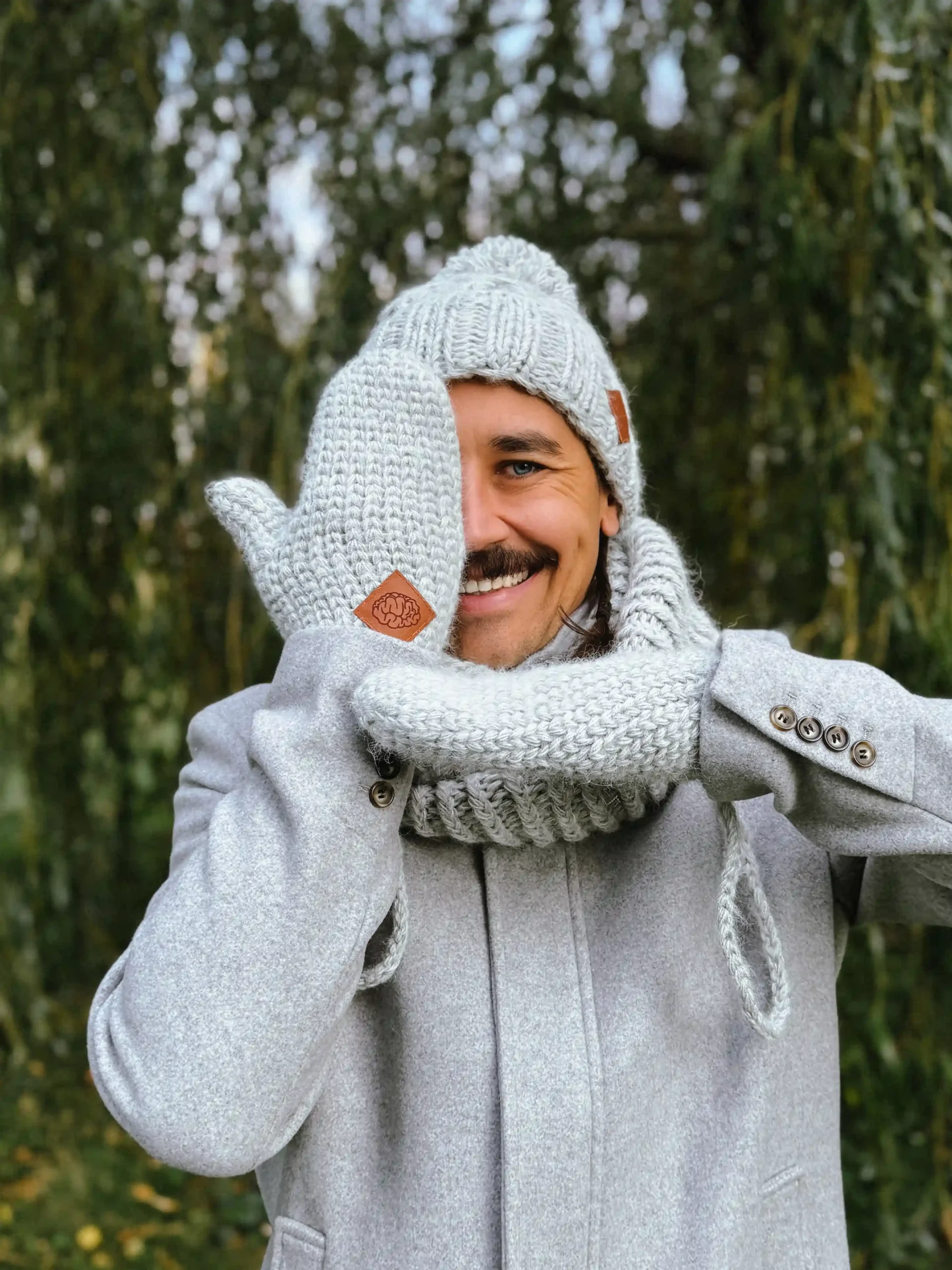 Męskie rękawiczki MERINO "Wybielony szary" 174 meskie rekawiczki merino 2 scaled 1