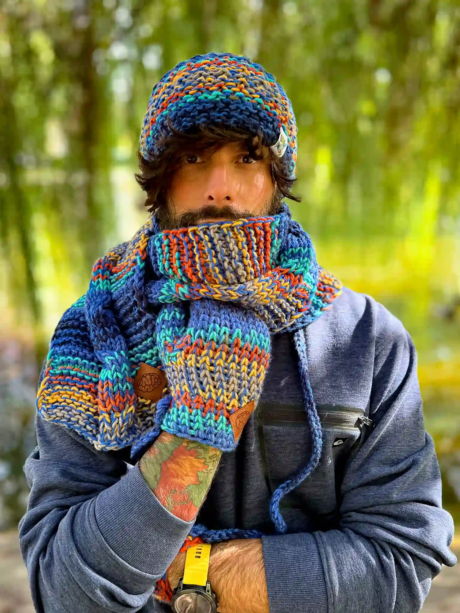 Męskie rękawiczki handmade ,,Górski potok" 105 meskie rekawiczki merino 2
