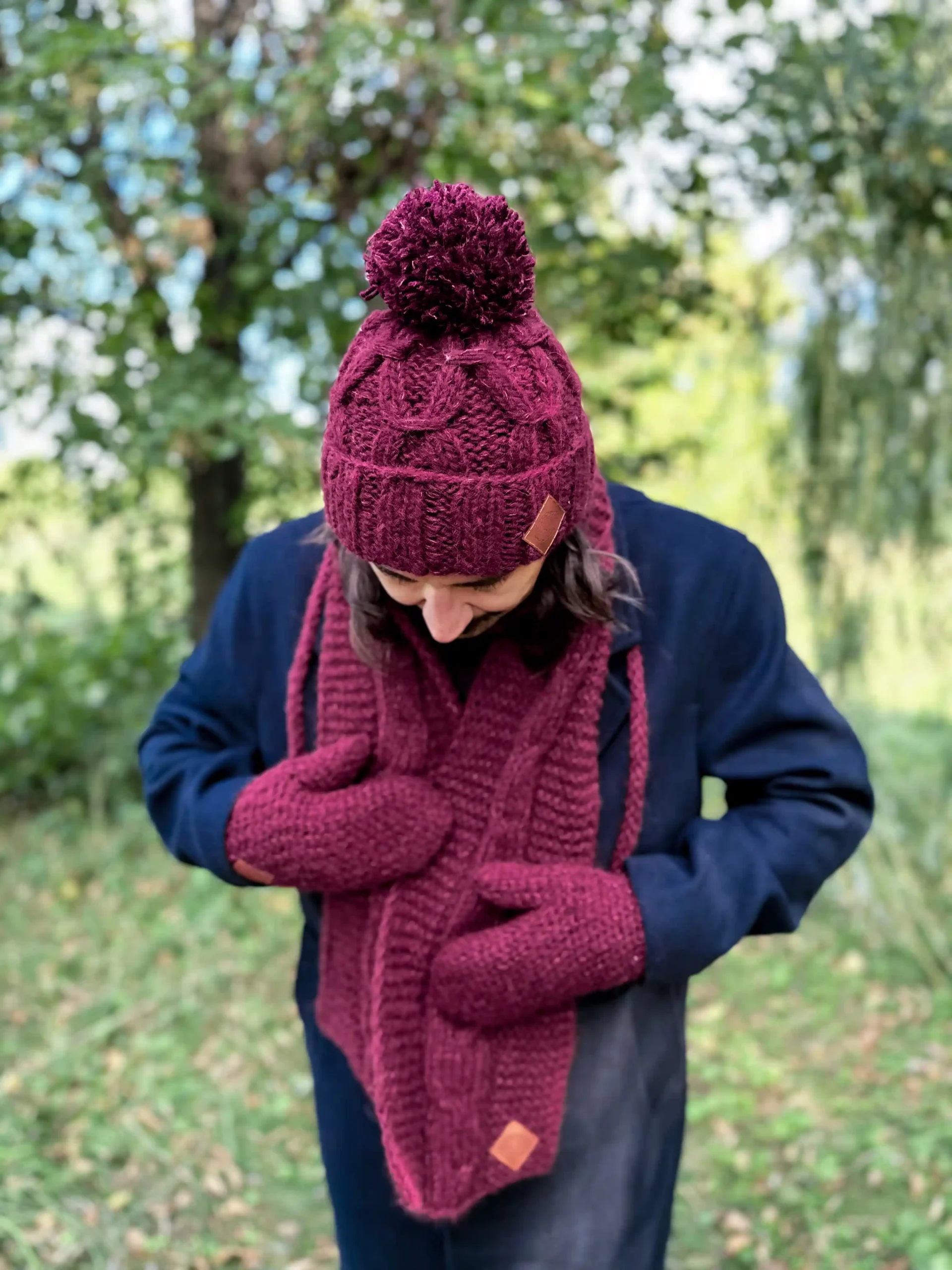Męskie rękawiczki MERINO "Bordo" 118 meskie rekawiczki merino bordo scaled 1