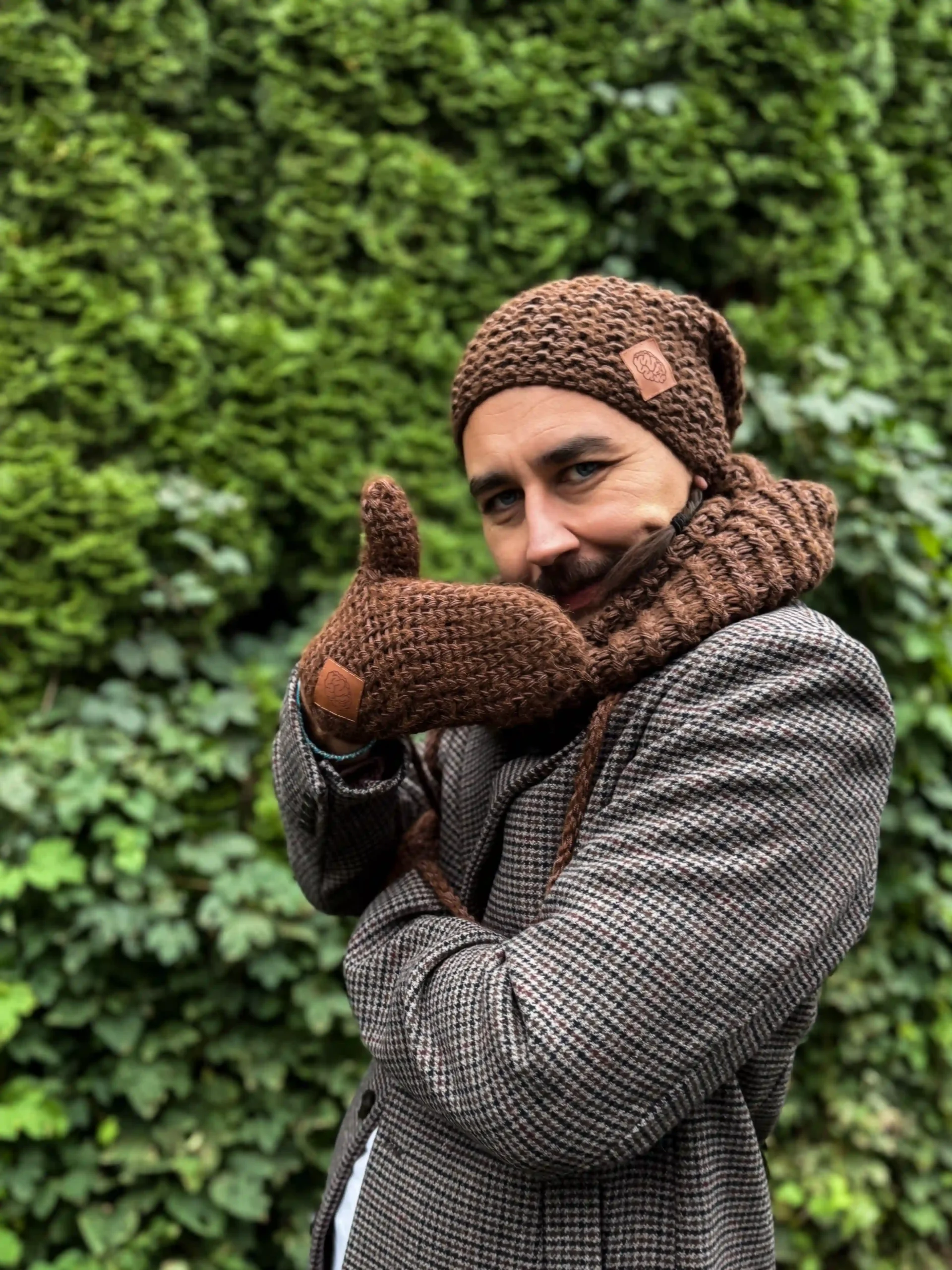 Męskie rękawiczki MERINO "Brąz" 138 meskie rekawiczki merino scaled 1