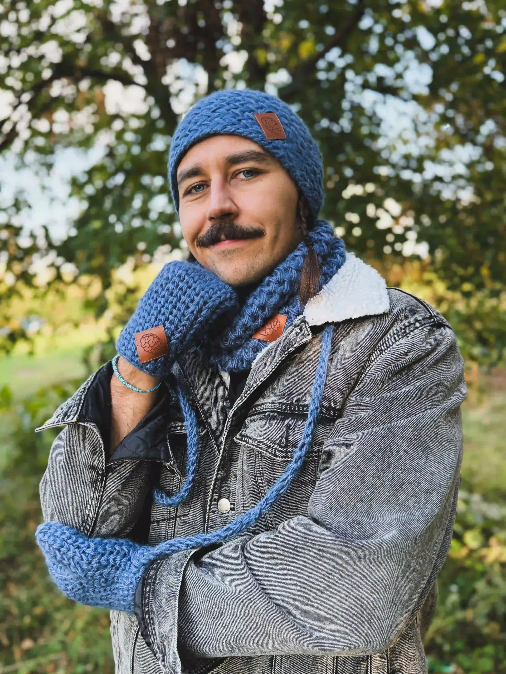 Męskie rękawiczki MERINO "Ciemny niebieski" 150 meskie rekawiczki scaled 1