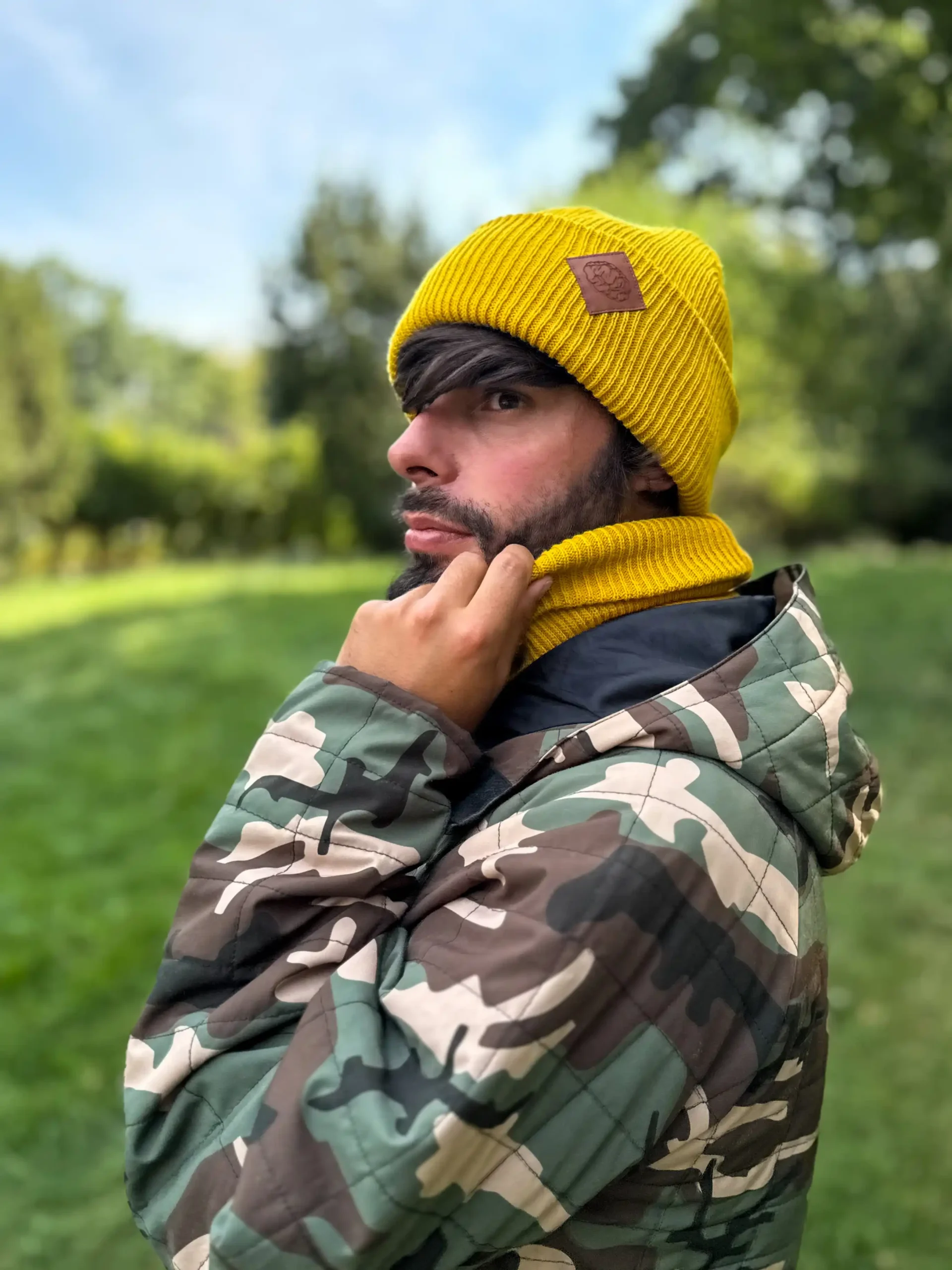 Komin męski “Miodowy” 1 miodowa beanie meska scaled 1