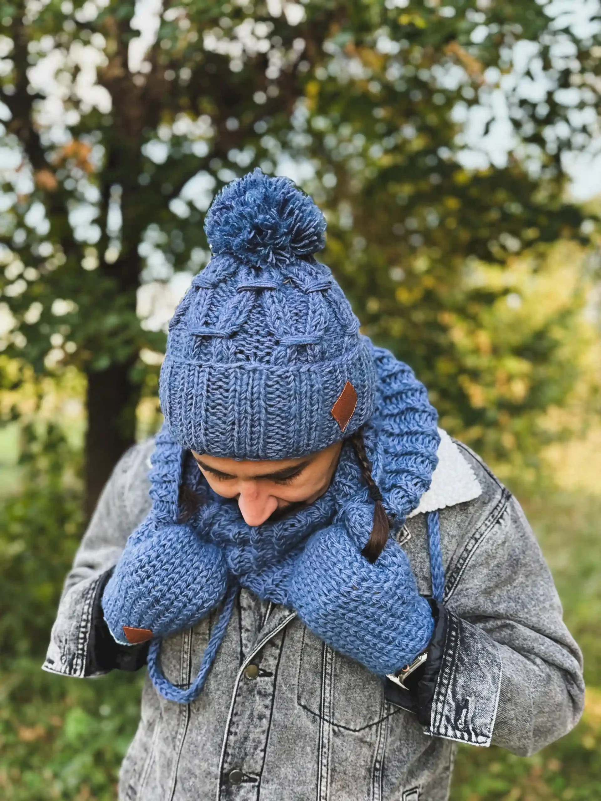 Męskie rękawiczki MERINO "Ciemny niebieski" 152 niebieskie rekawiczki merino meskie scaled 1