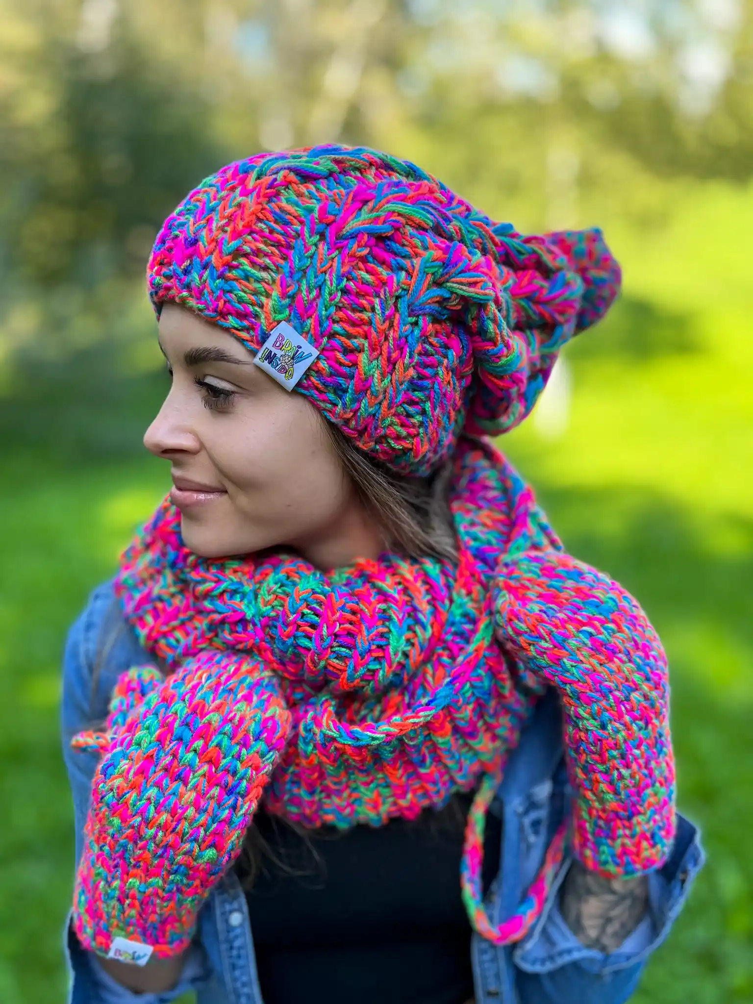 Kolorowa czapka SMILE "Kolorki" 200 oryginalna czapka zimowa handmade
