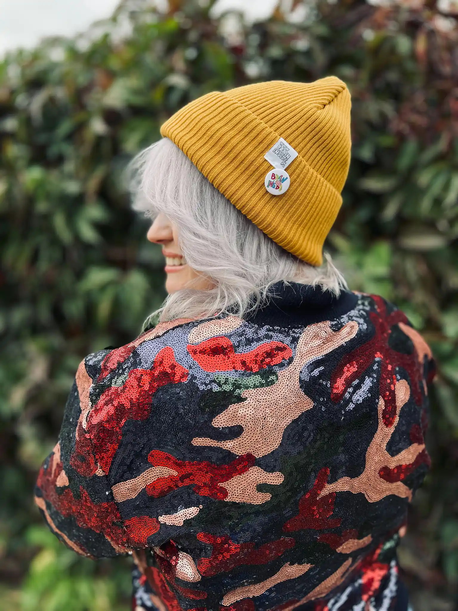 Czapka beanie z bawełny logo kolorowe "Miodowa musztarda" 23 pomysl na prezent dla niej