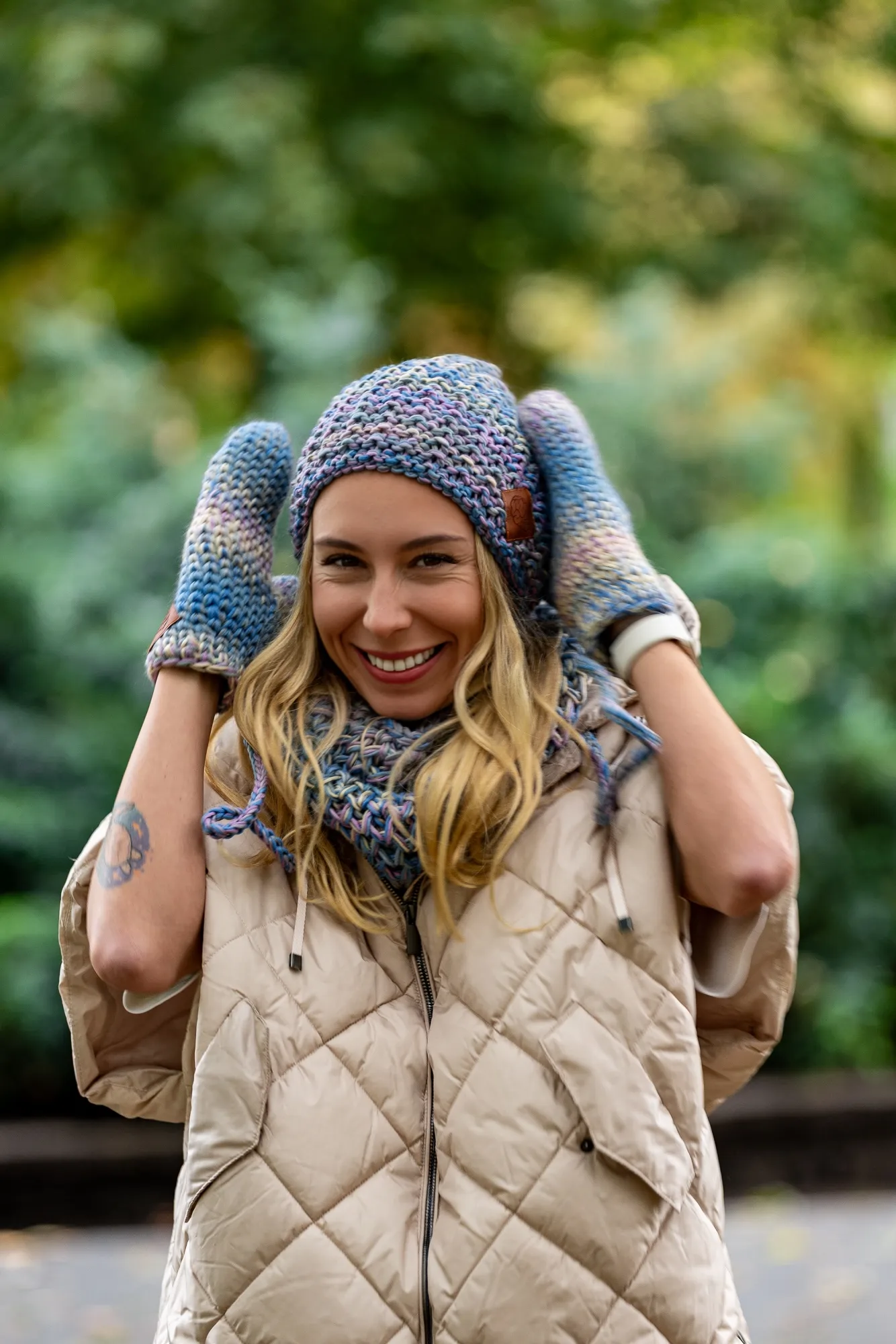 Czapka MERINO 100% Neverland "Pastele" + podszewka BAWEŁNA 241 pomysl na prezent dla przyjaciowlki