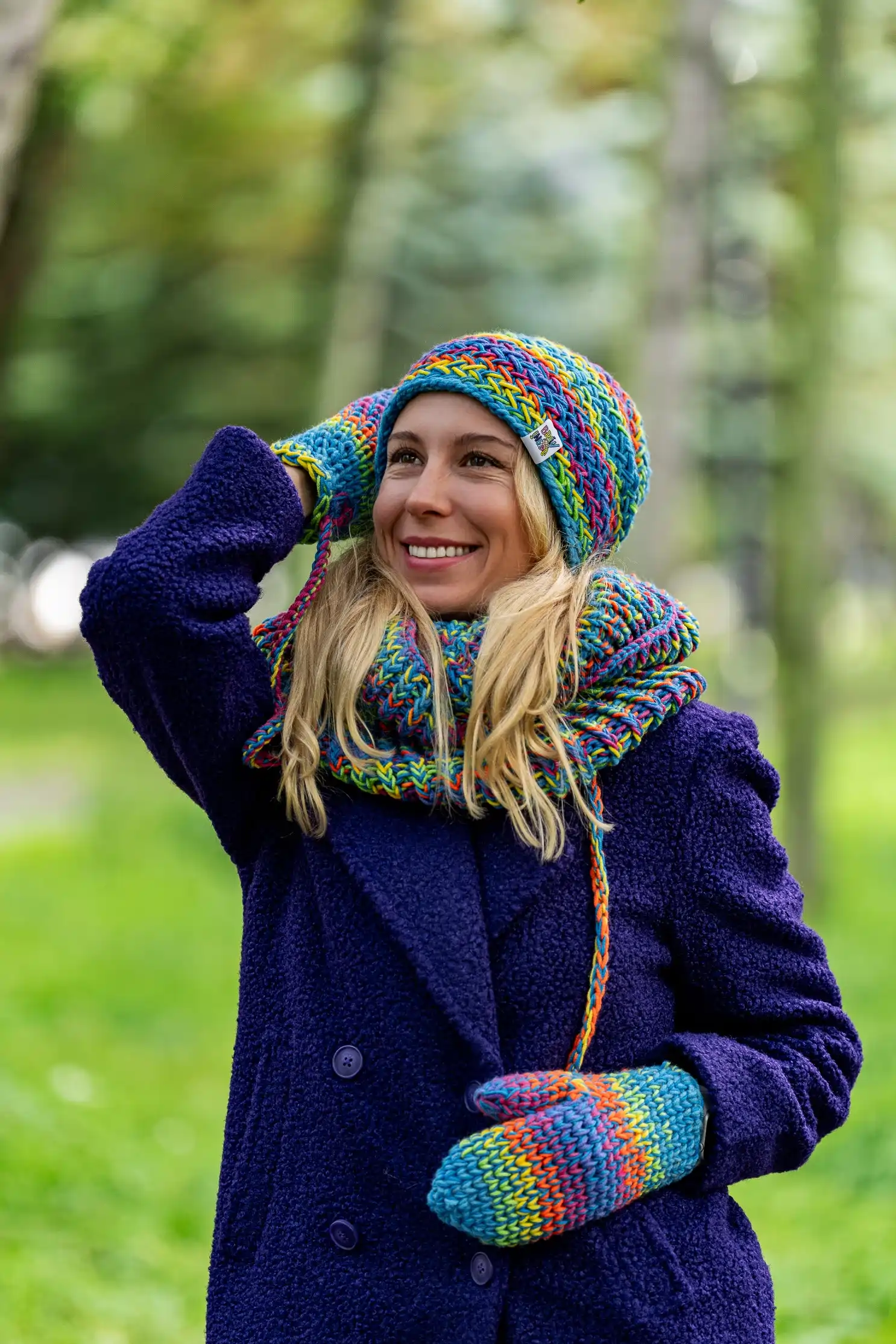 Czapka MERINO 50% "Tęcza Błękit" EXPLORER 183 producent czapek zimowych 1 1