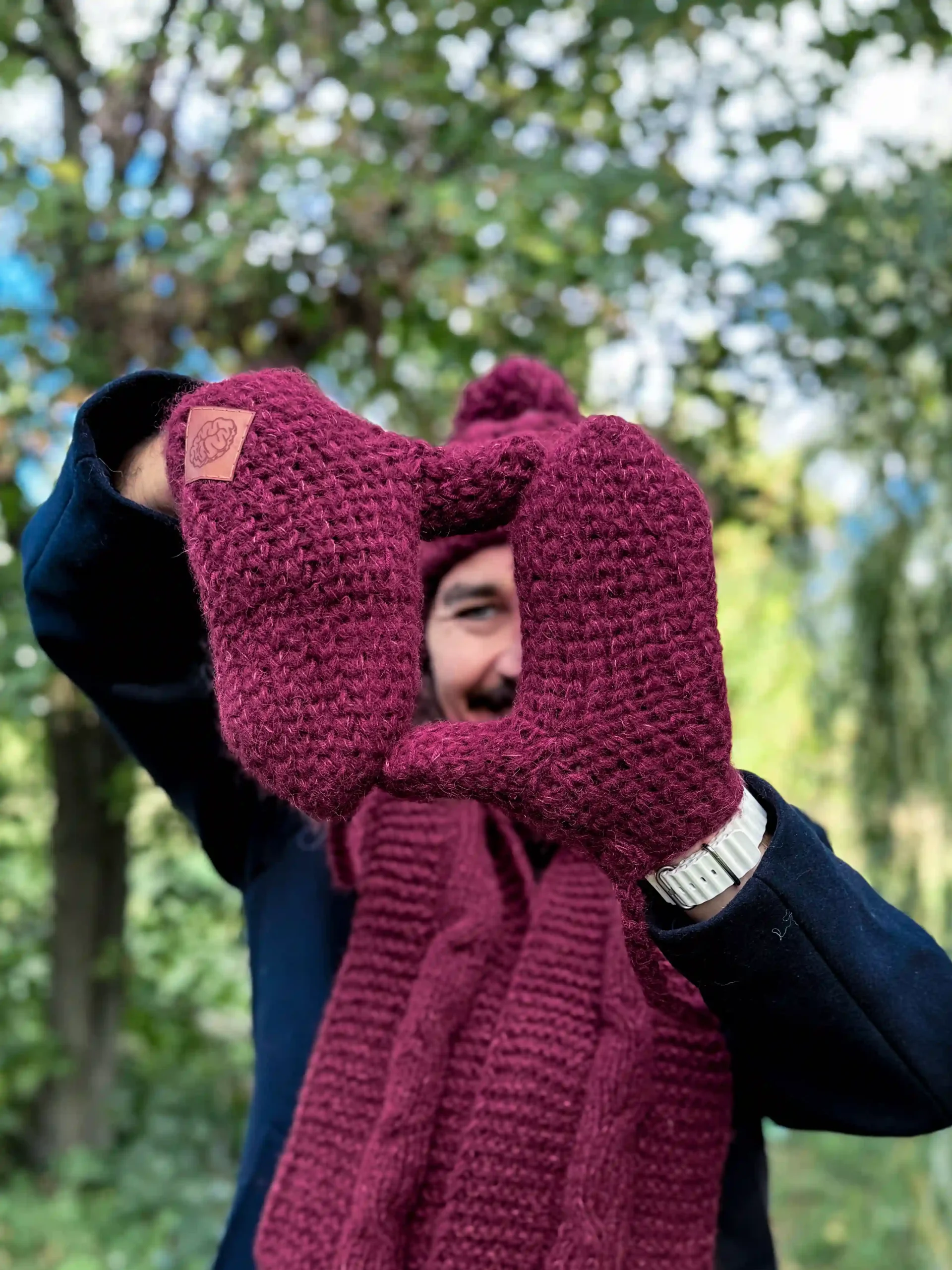 Męskie rękawiczki MERINO "Bordo" 114 rekawiczki bordo alpaka scaled 1